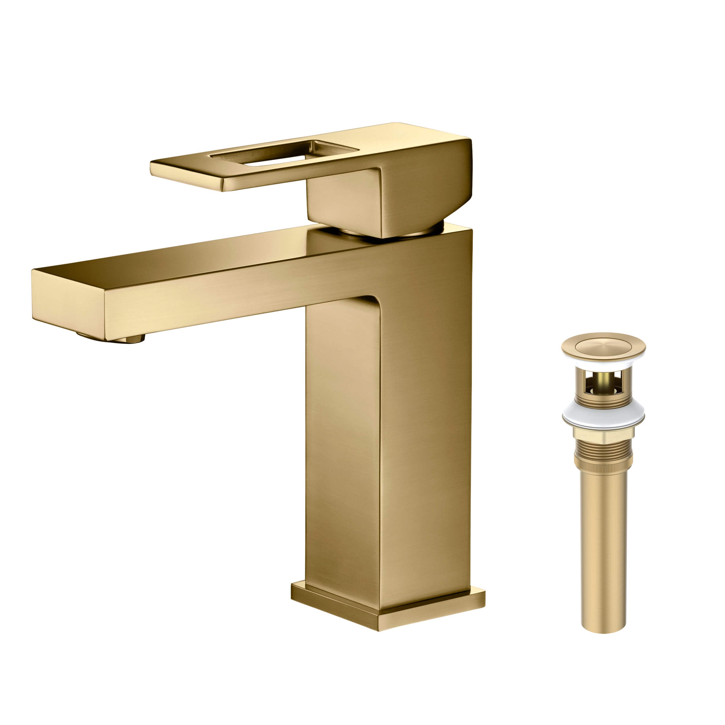 Quadra Single Handle Bathroom Vanity Sink Faucet with Pop Up Drain - CBF-1002