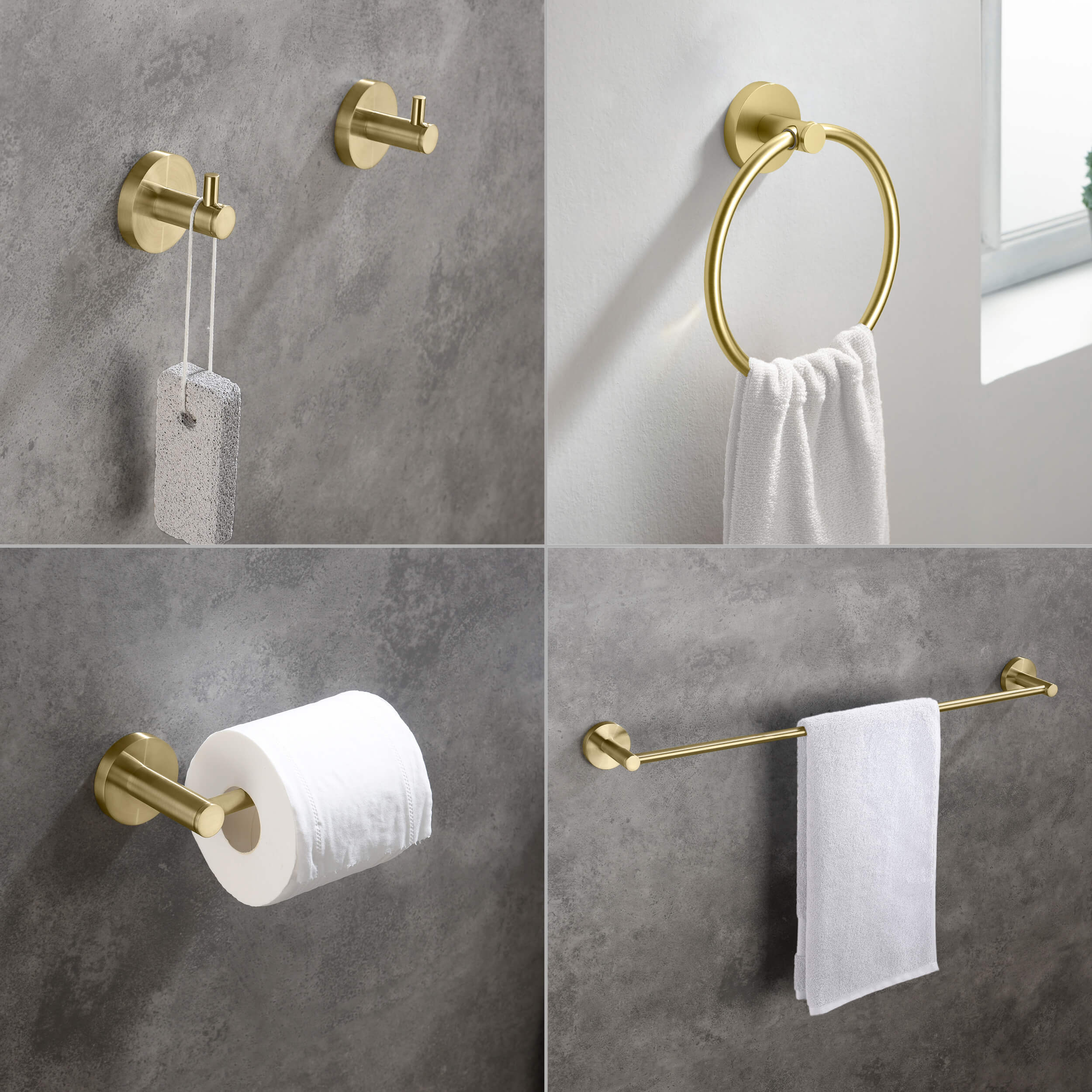 Halo 5-Piece Bathroom Hardware Set - C-CBA14-5-1