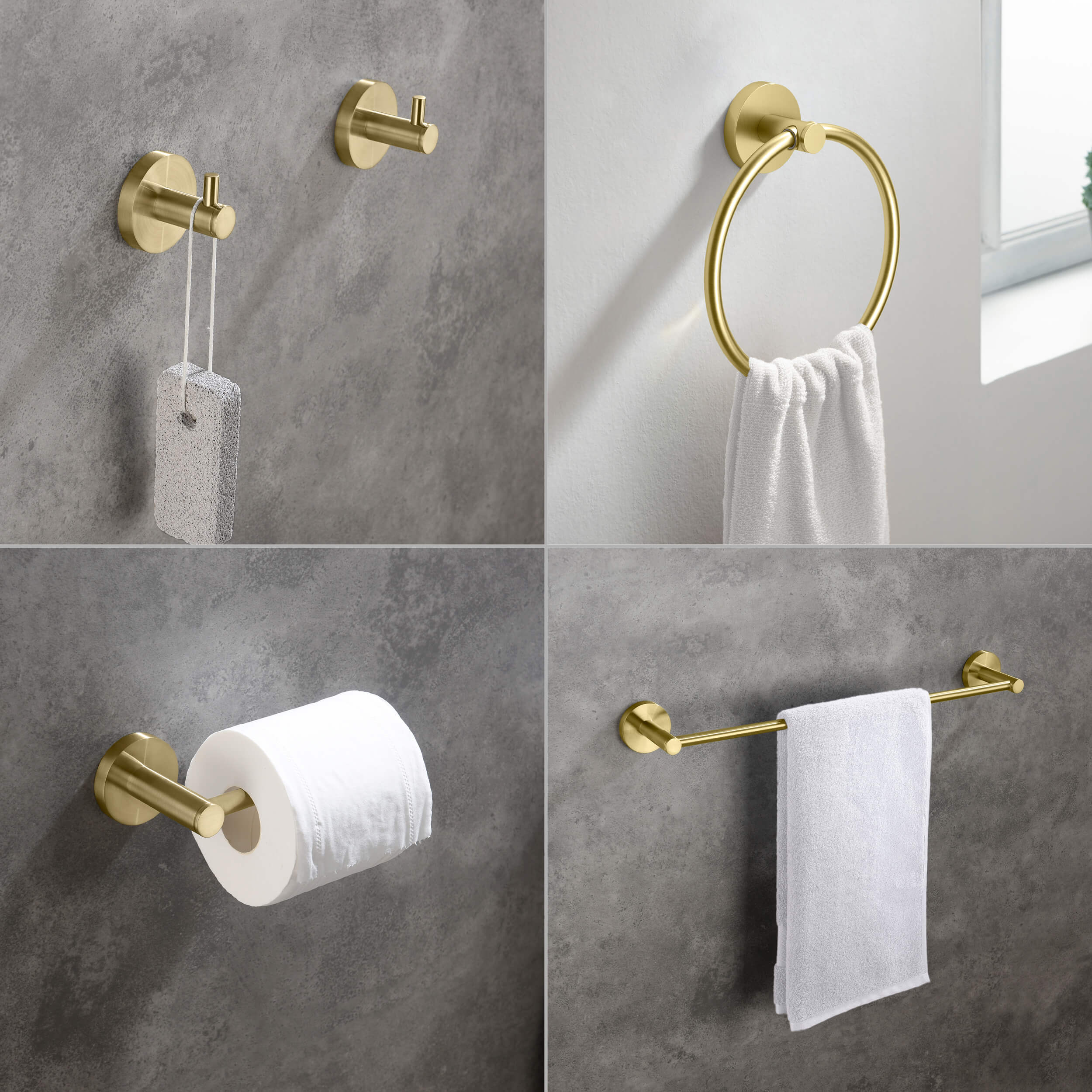 Halo 5-Piece Bathroom Hardware Set - C-CBA14-5-3