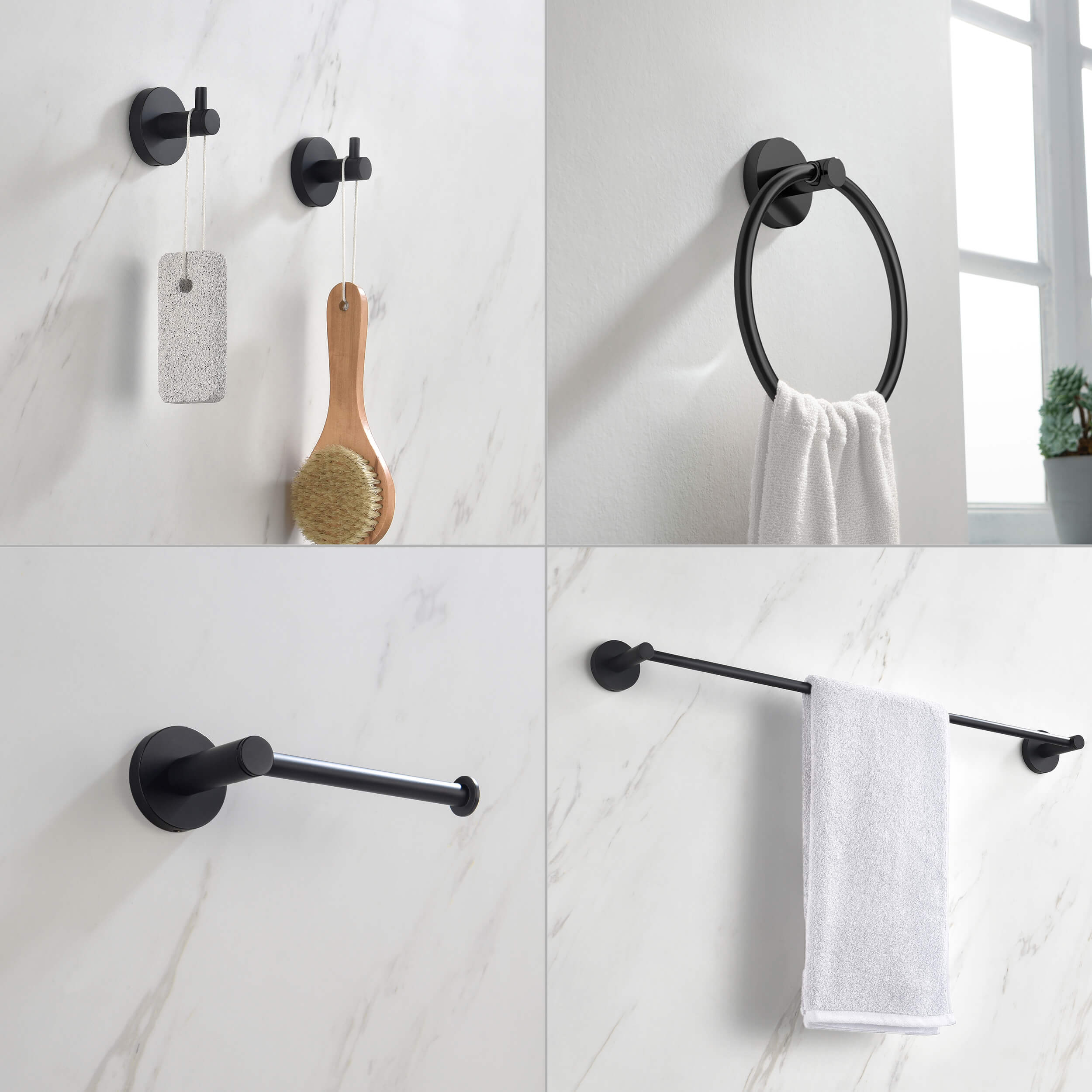 Halo 5-Piece Bathroom Hardware Set - C-CBA14-5-1