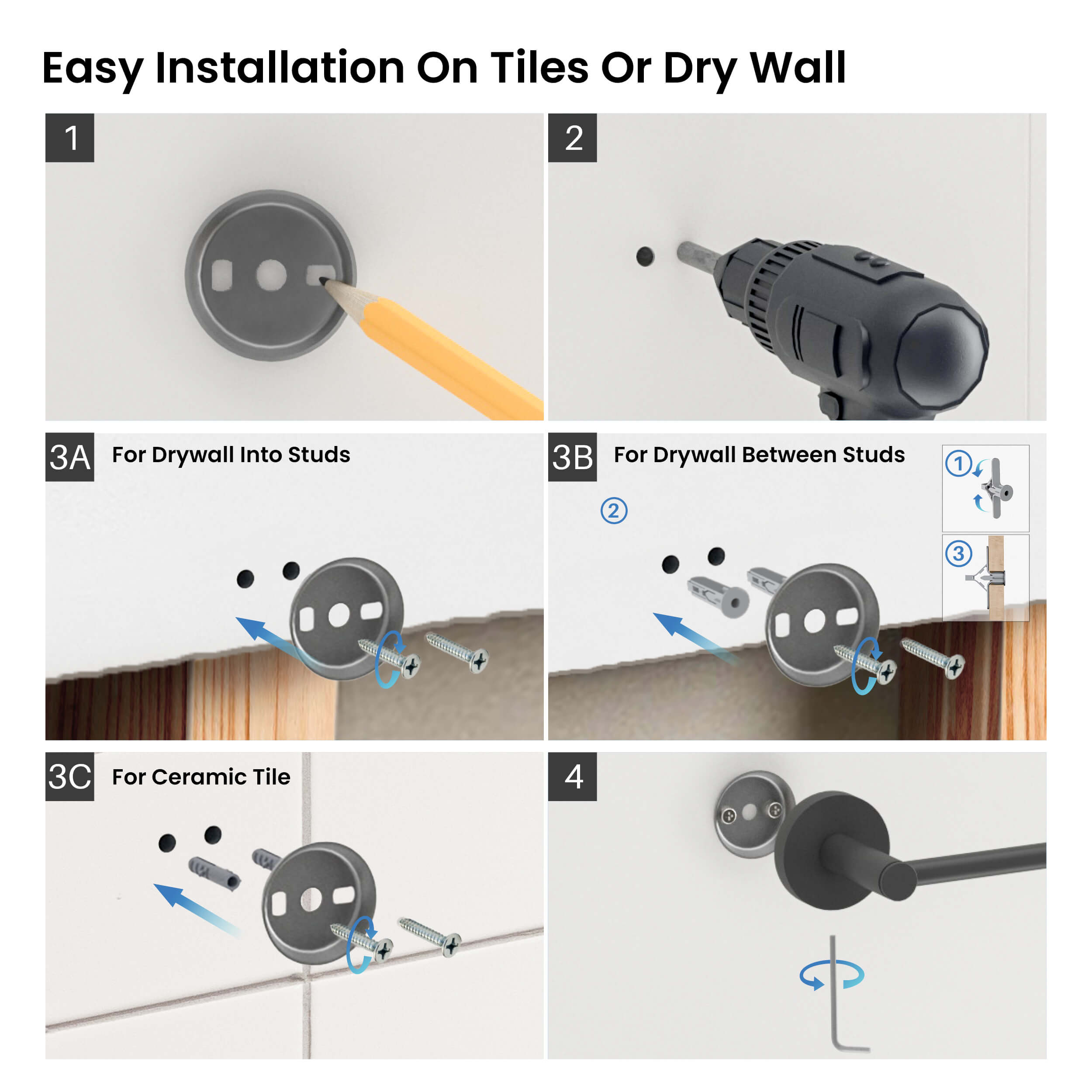 Halo 5-Piece Bathroom Hardware Set - C-CBA14-5-3