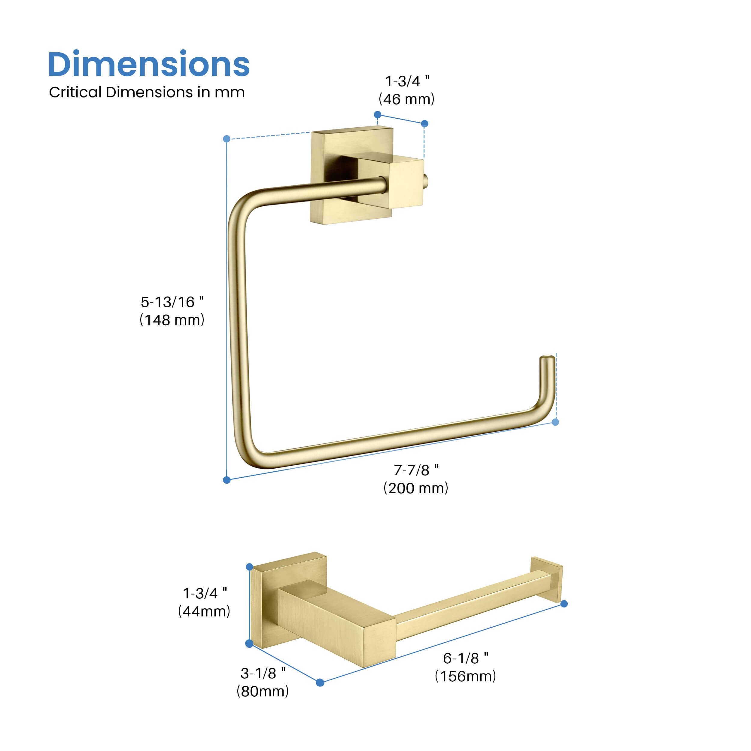 Quadra 2-Piece Bathroom Hardware Set - C-CBA15-2-2