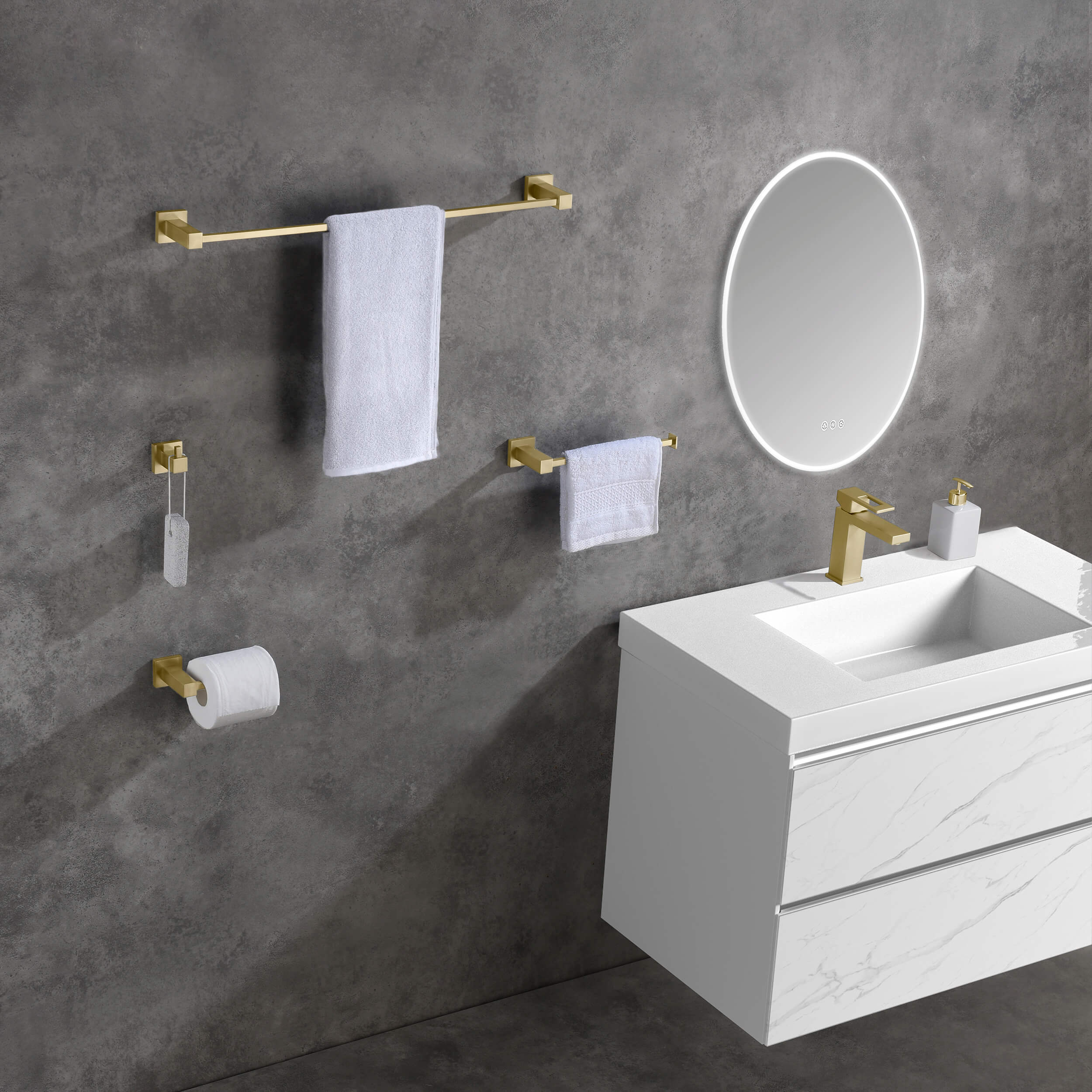 Quadra 4-Piece Bathroom Hardware Set - C-CBA15-4