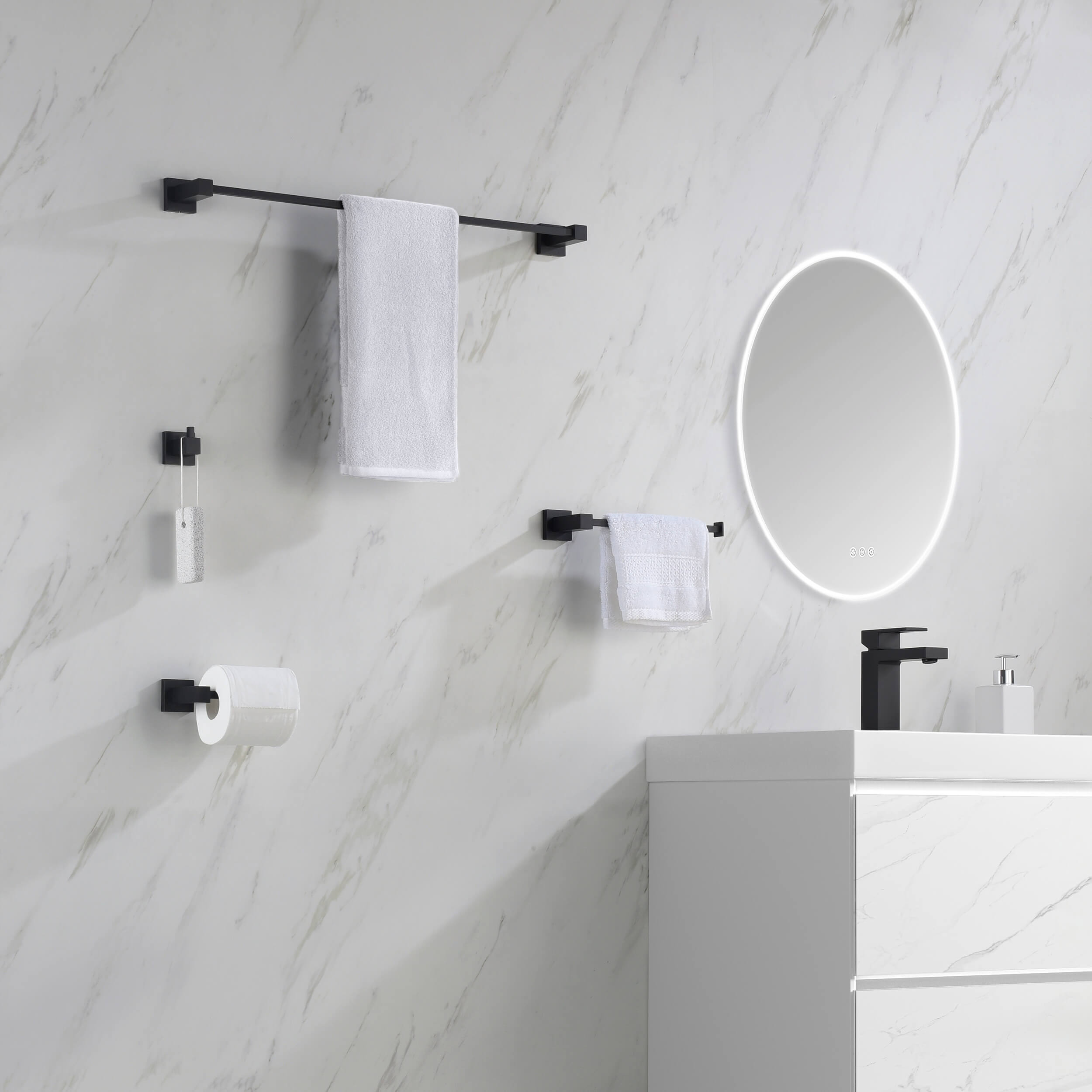 Quadra 5-Piece Bathroom Hardware Set - C-CBA15-5