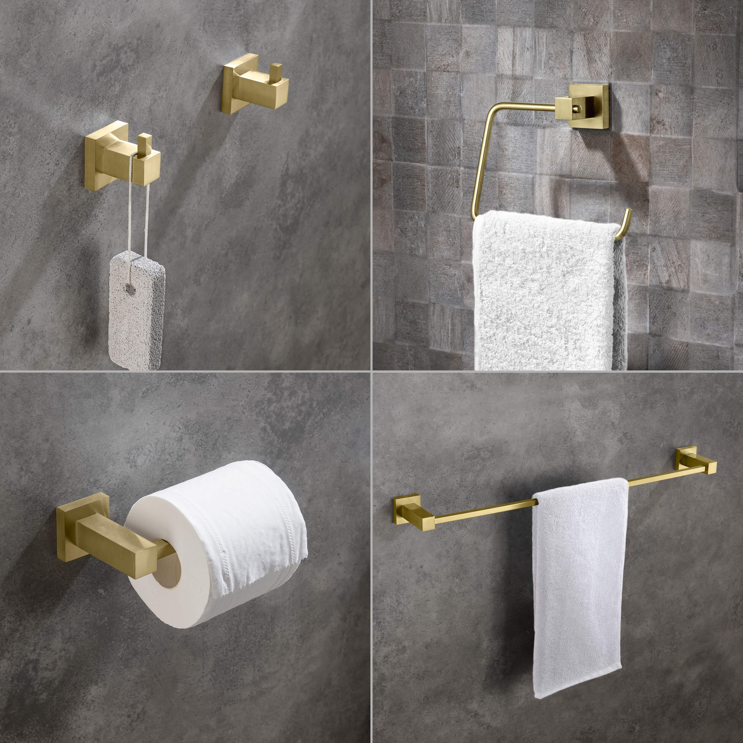 Quadra 5-Piece Bathroom Hardware Set - C-CBA15-5-1