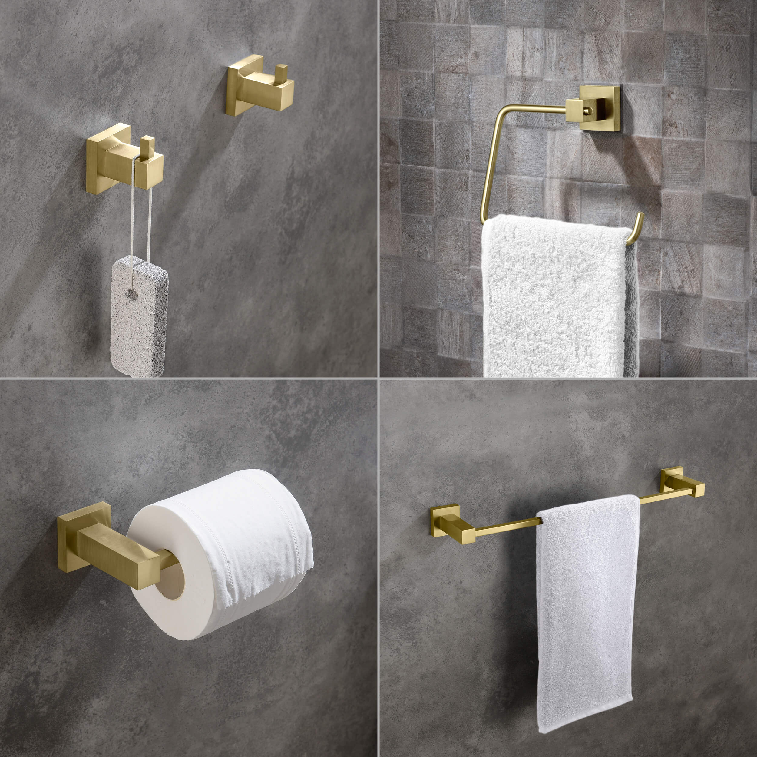 Quadra 5-Piece Bathroom Hardware Set - C-CBA15-5-3