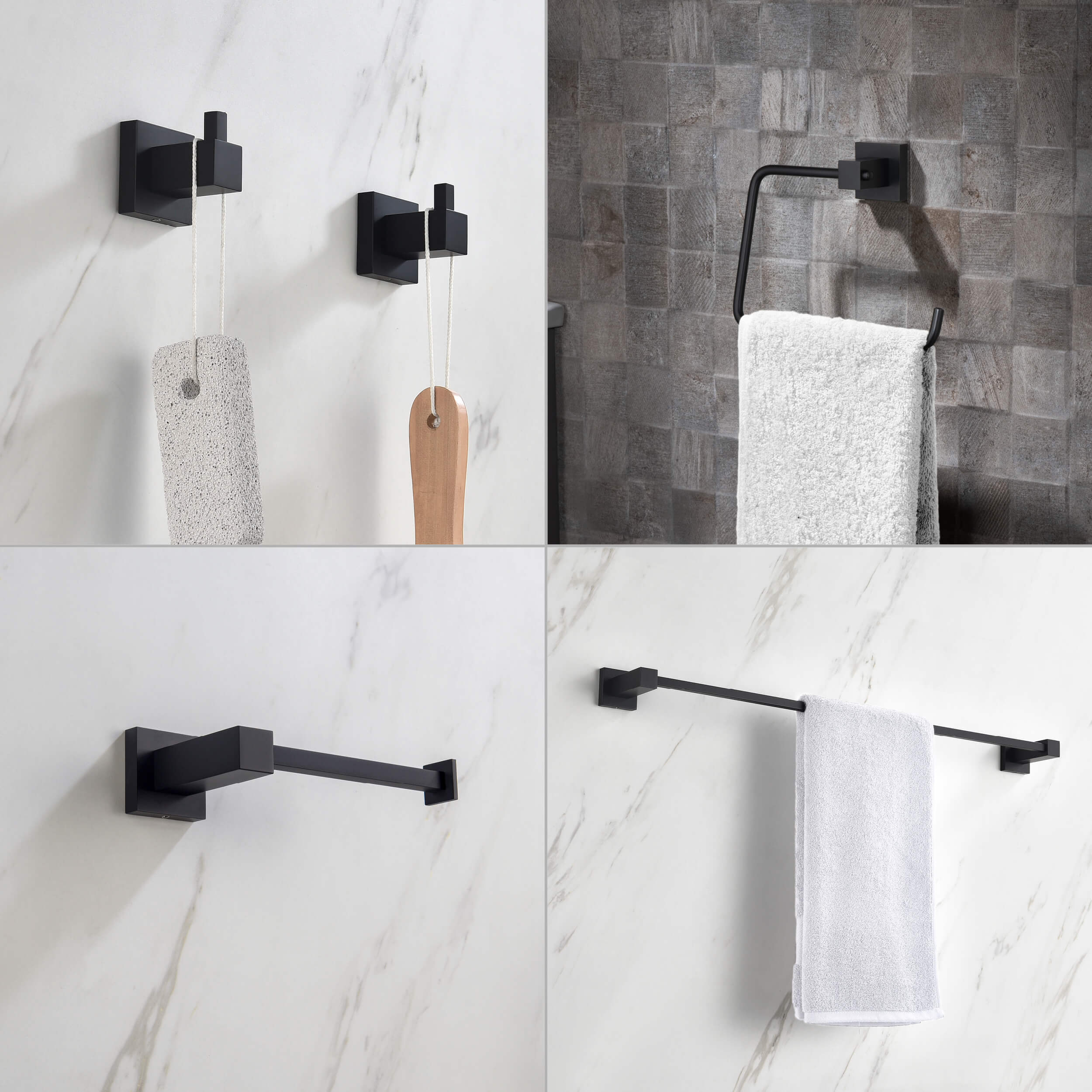 Quadra 5-Piece Bathroom Hardware Set - C-CBA15-5-1