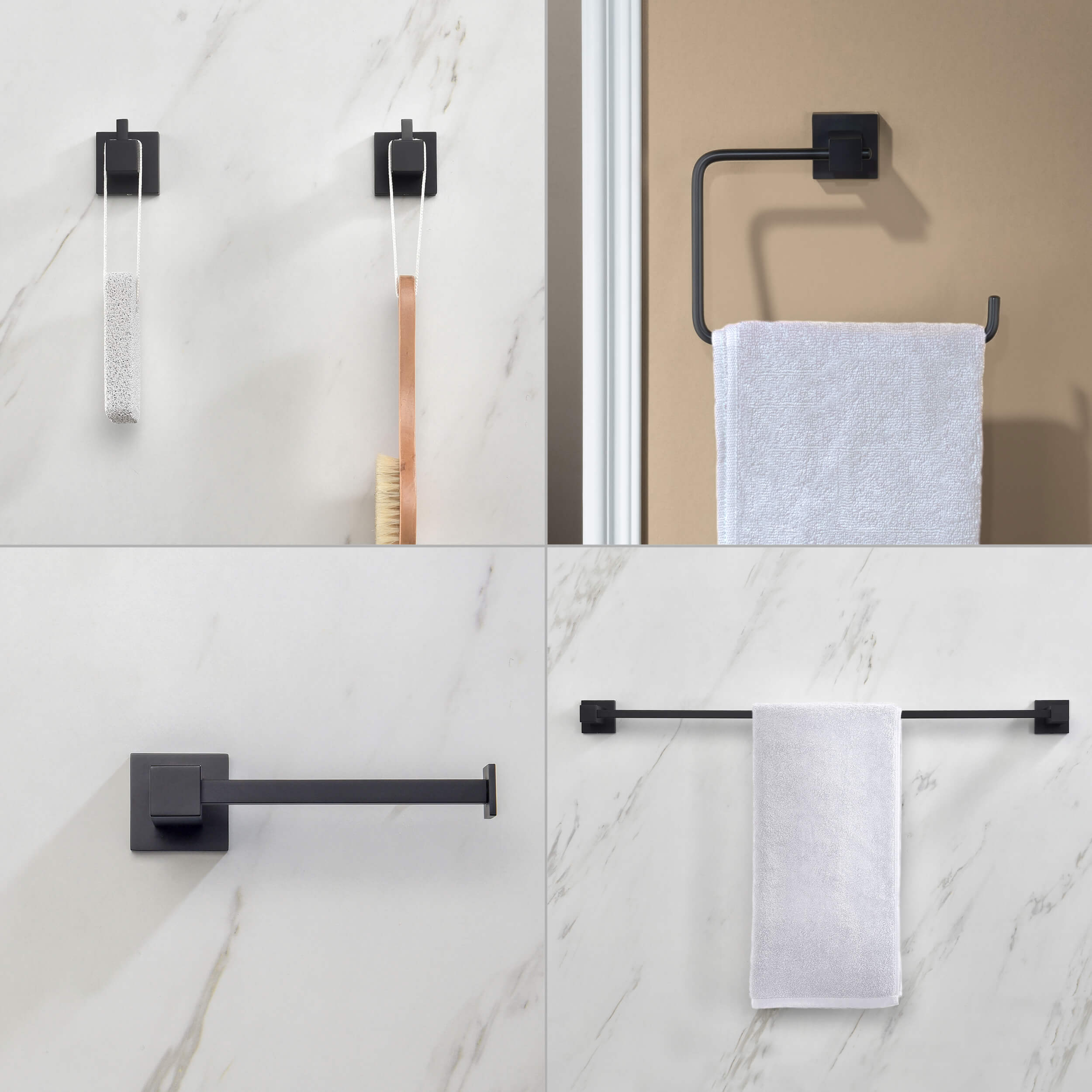 Quadra 5-Piece Bathroom Hardware Set - C-CBA15-5-1