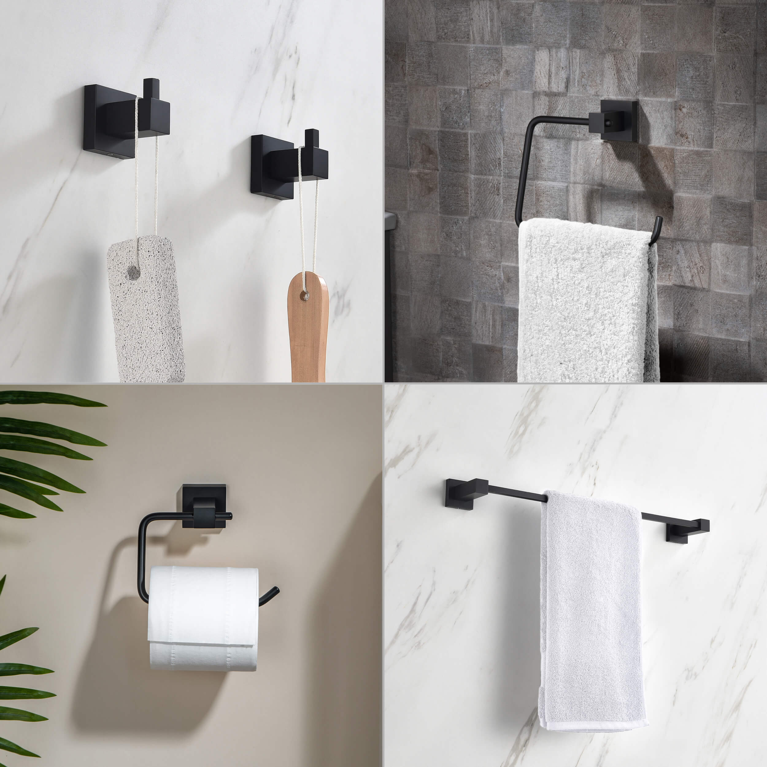 Quadra 5-Piece Bathroom Hardware Set - C-CBA15-5-4