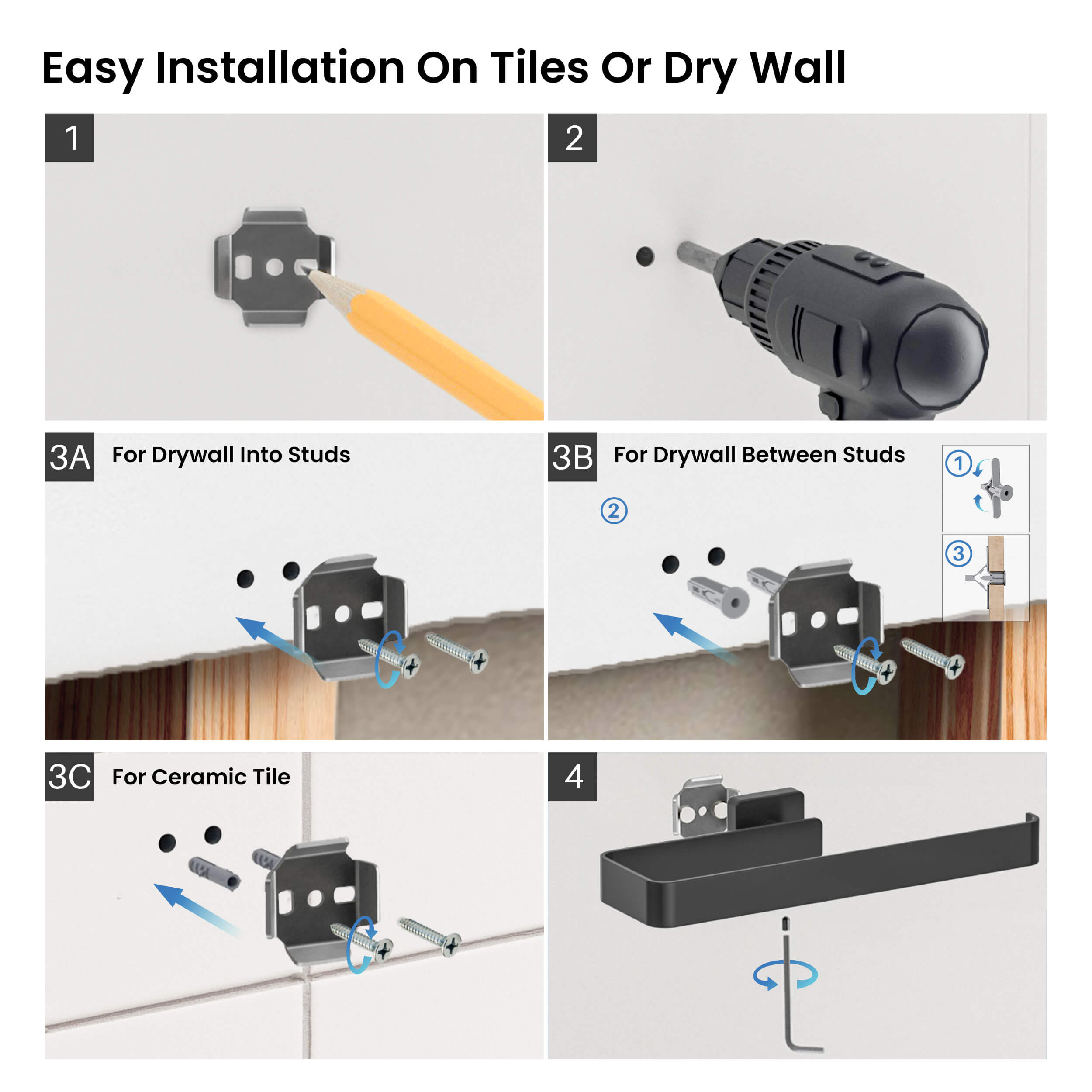Fusion 4-Piece Bathroom Hardware Set - C-CBA16-4-2