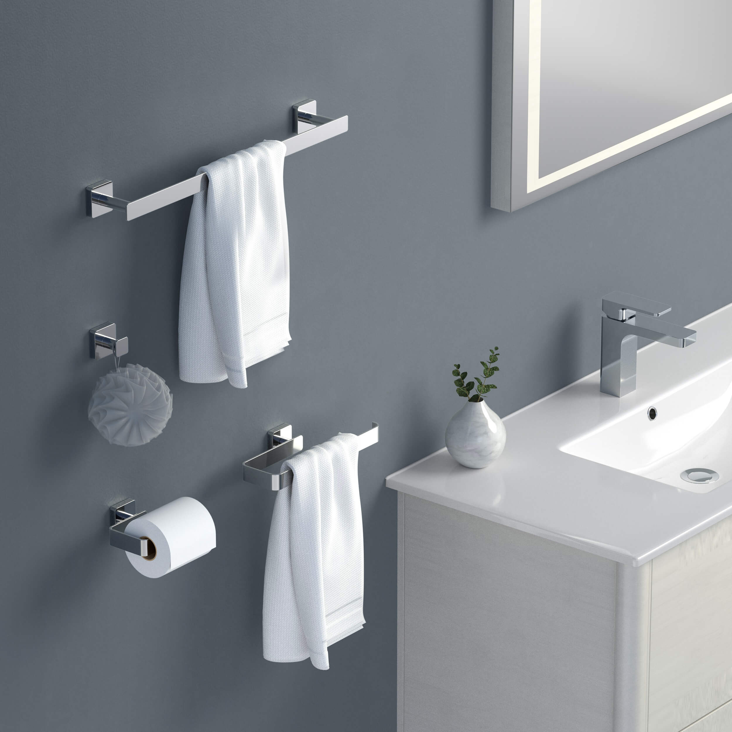 Fusion 4-Piece Bathroom Hardware Set - C-CBA16-4-2