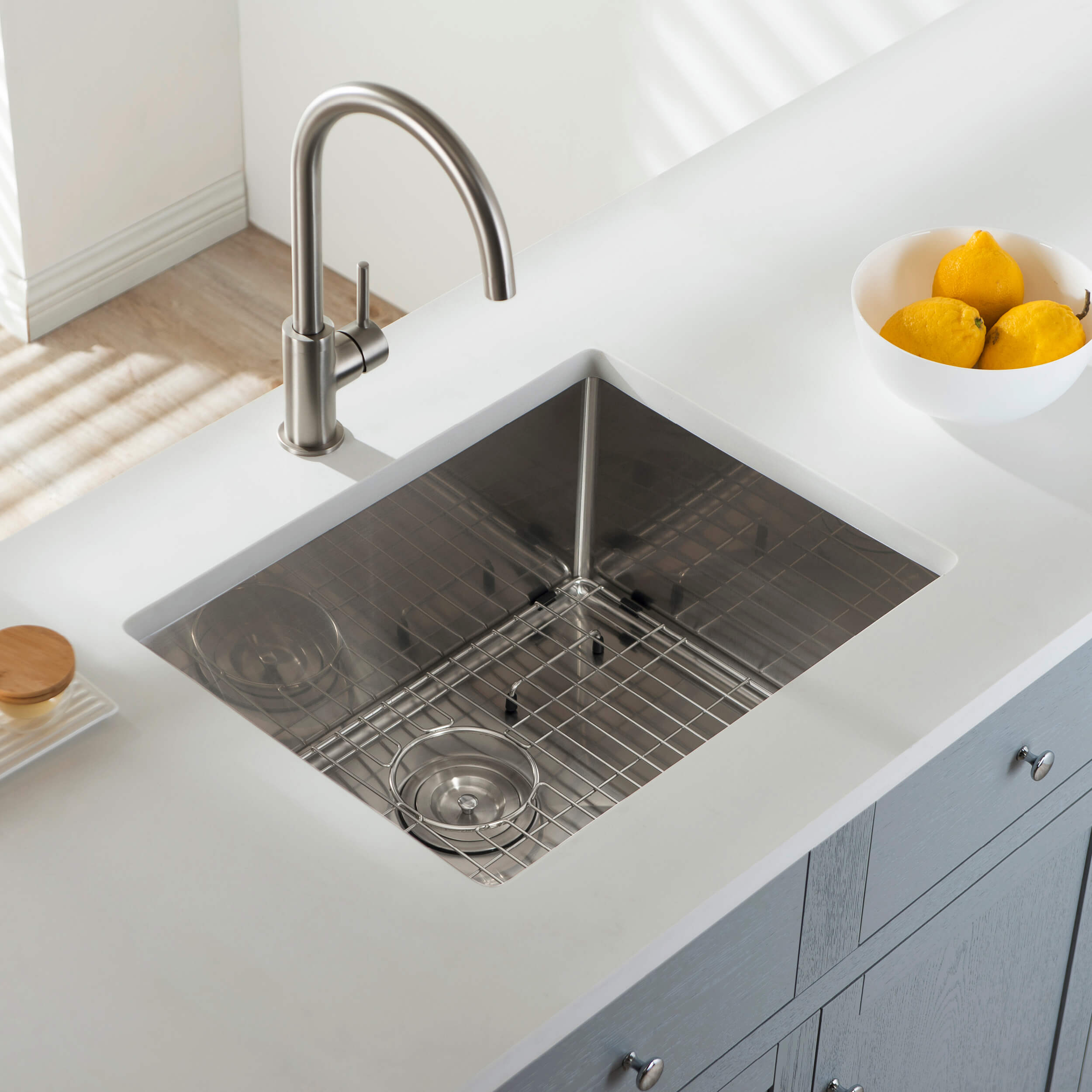 21" Handcrafted Undermount Single Bowl 16 gauge Stainless Steel Kitchen Sink - C1-21S