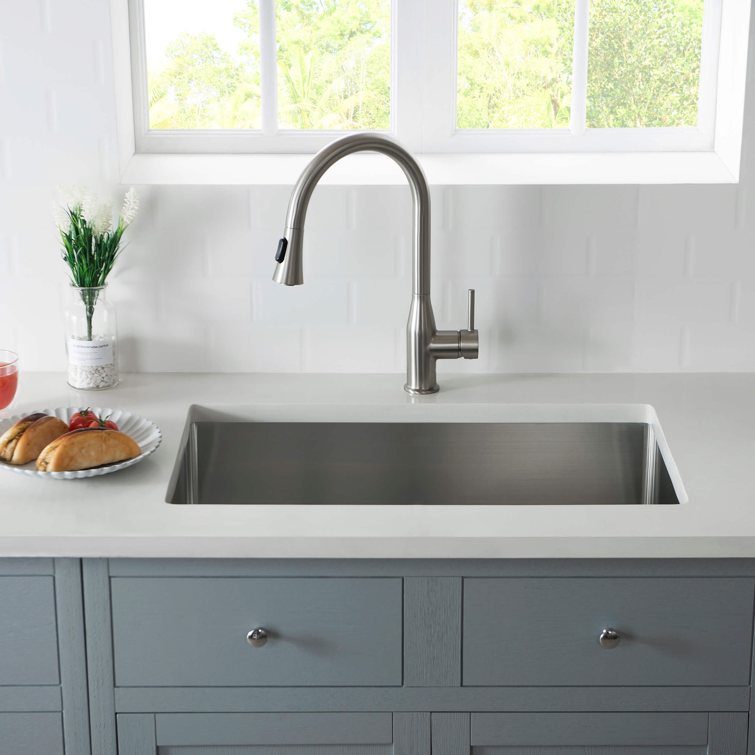 30" Handcrafted Undermount Single Bowl 16 gauge Stainless Steel Kitchen Sink - C1-30S