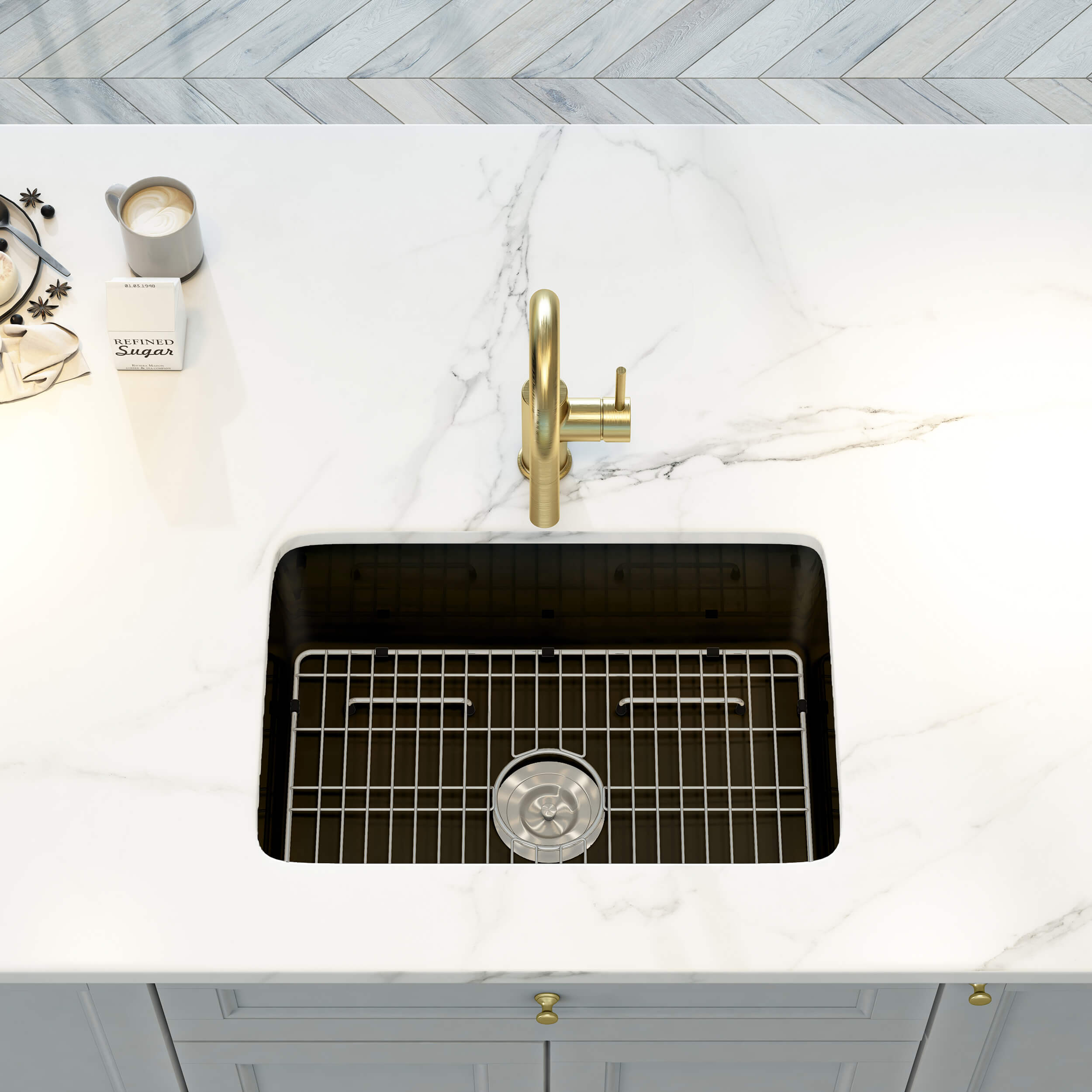 Nova 27" Matte Black Fireclay Single Bowl Kitchen Undermount Sink - C2-27SMB