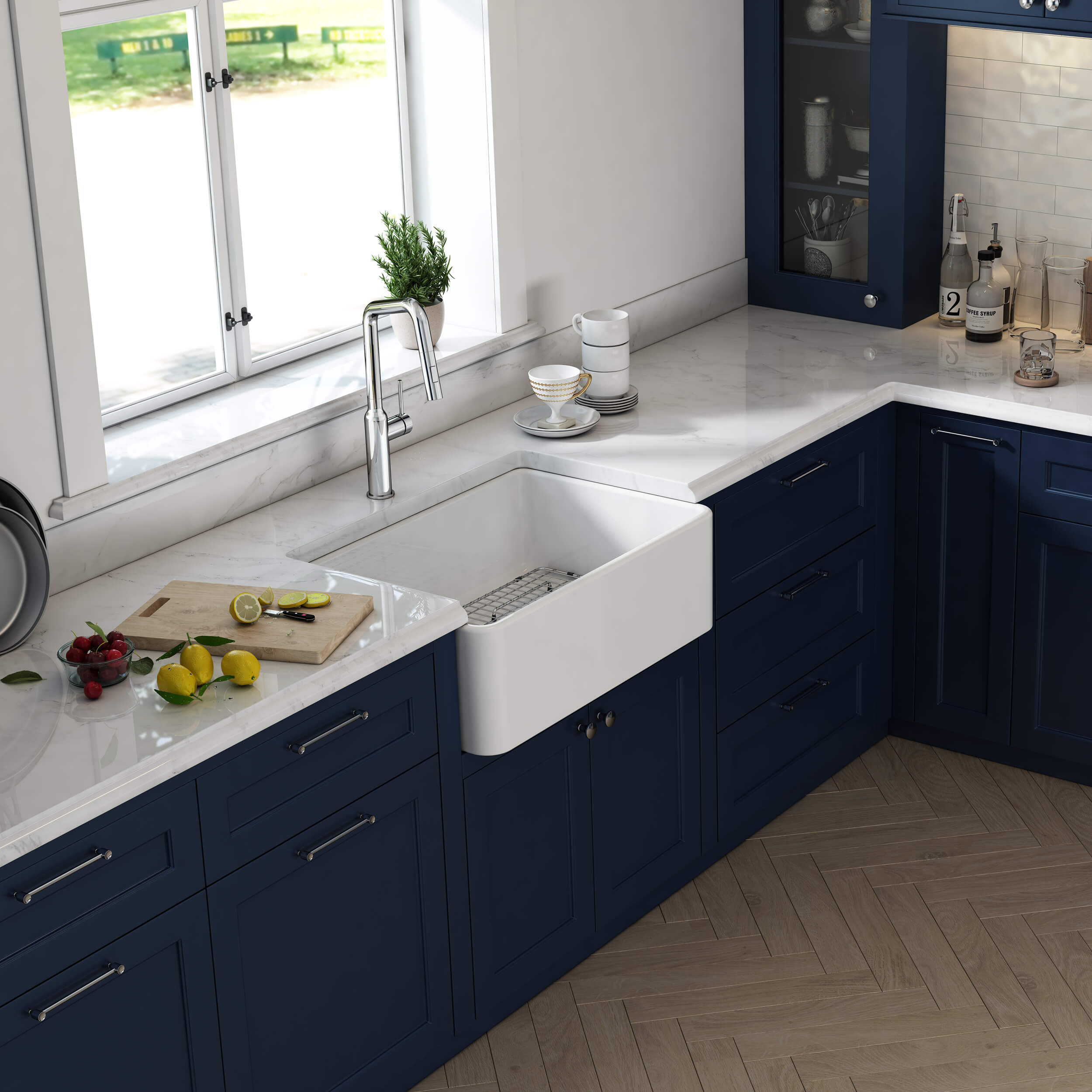 Nova 30" Fireclay Single Bowl Kitchen Farmhouse Sink - C2-30SF
