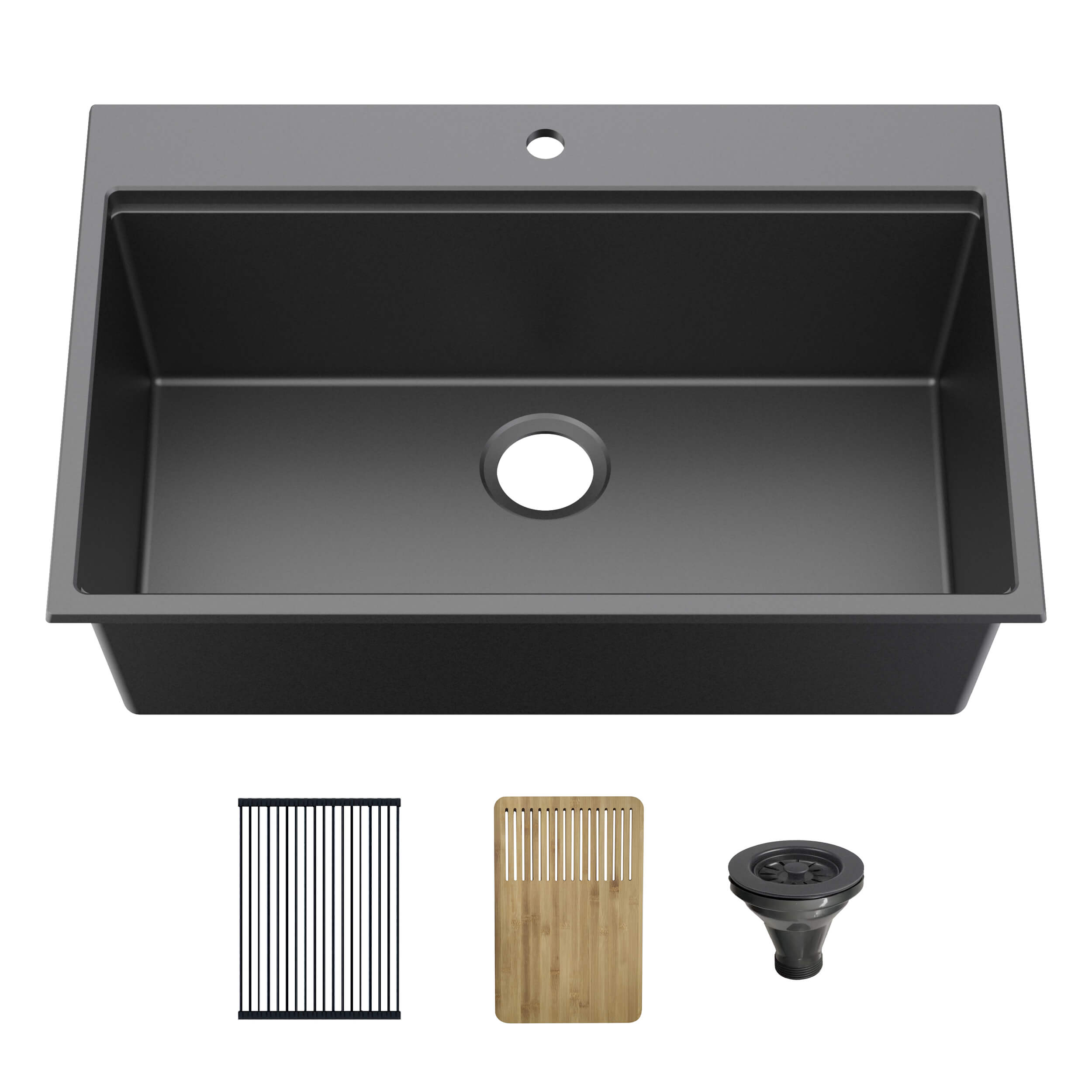 33" Top-Mount Workstation Single Bowl Quartz Kitchen Sink - C4-33TST