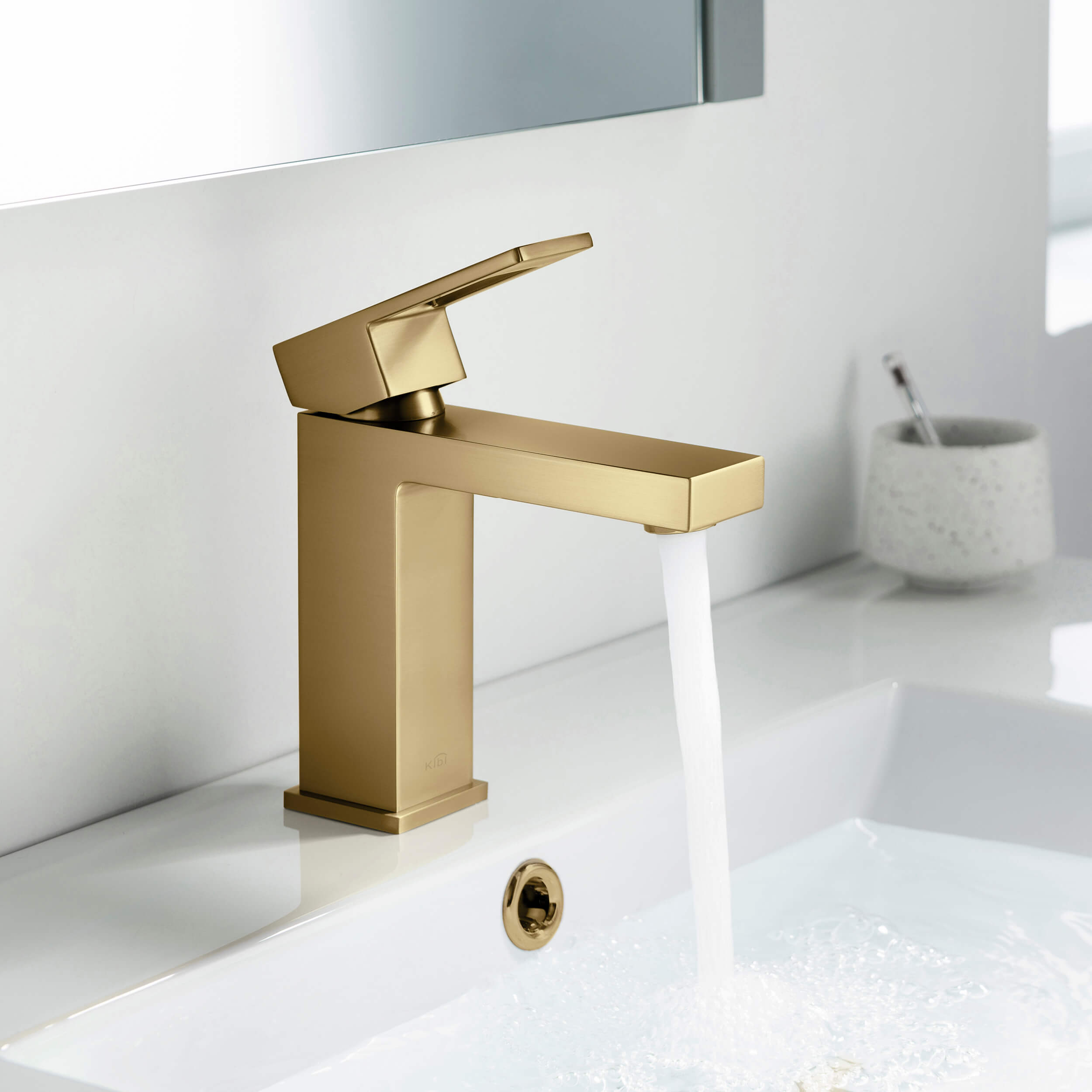 Quadra Single Handle Bathroom Vanity Sink Faucet with Pop Up Drain - CBF-1002