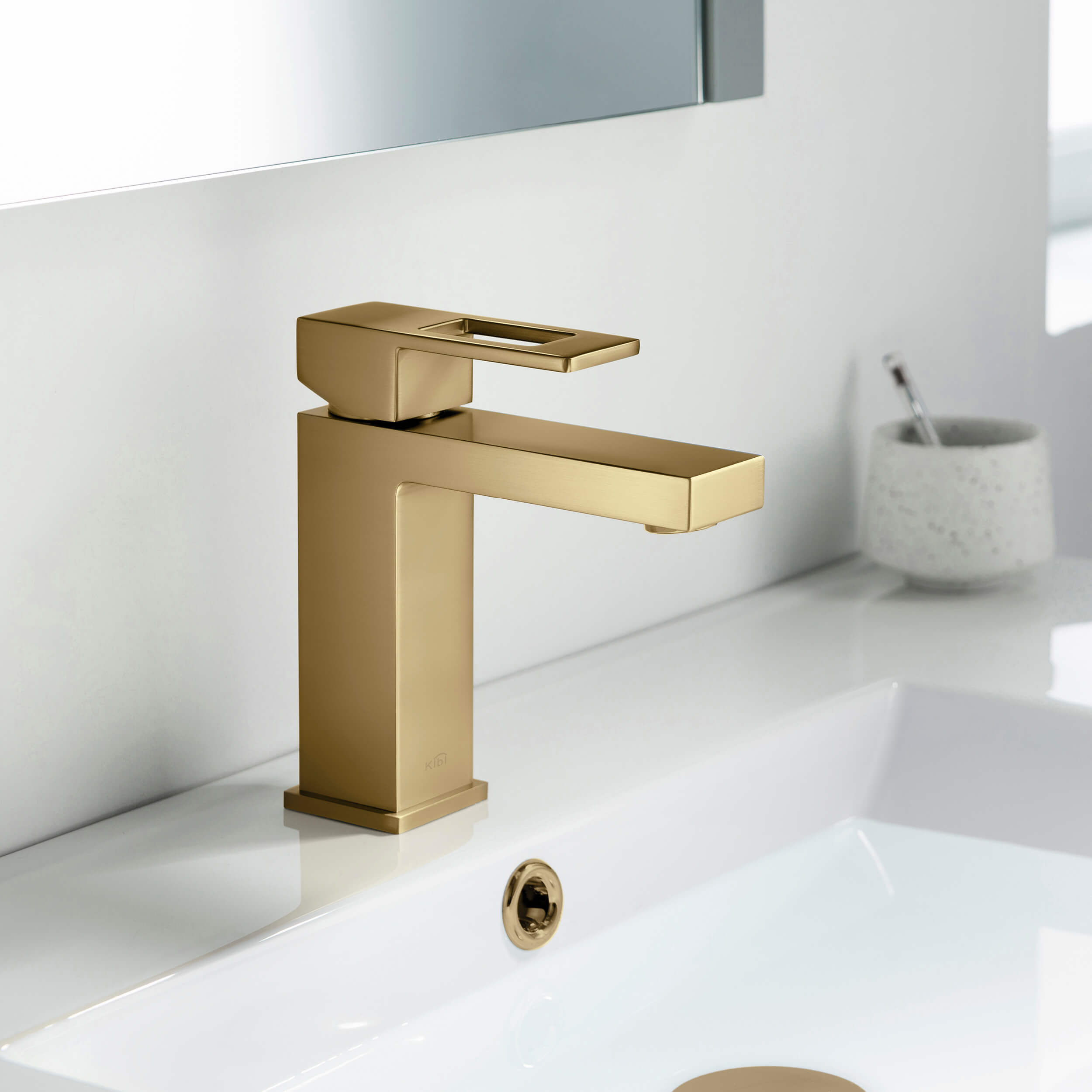Quadra Single Handle Bathroom Vanity Sink Faucet with Pop Up Drain - CBF-1002