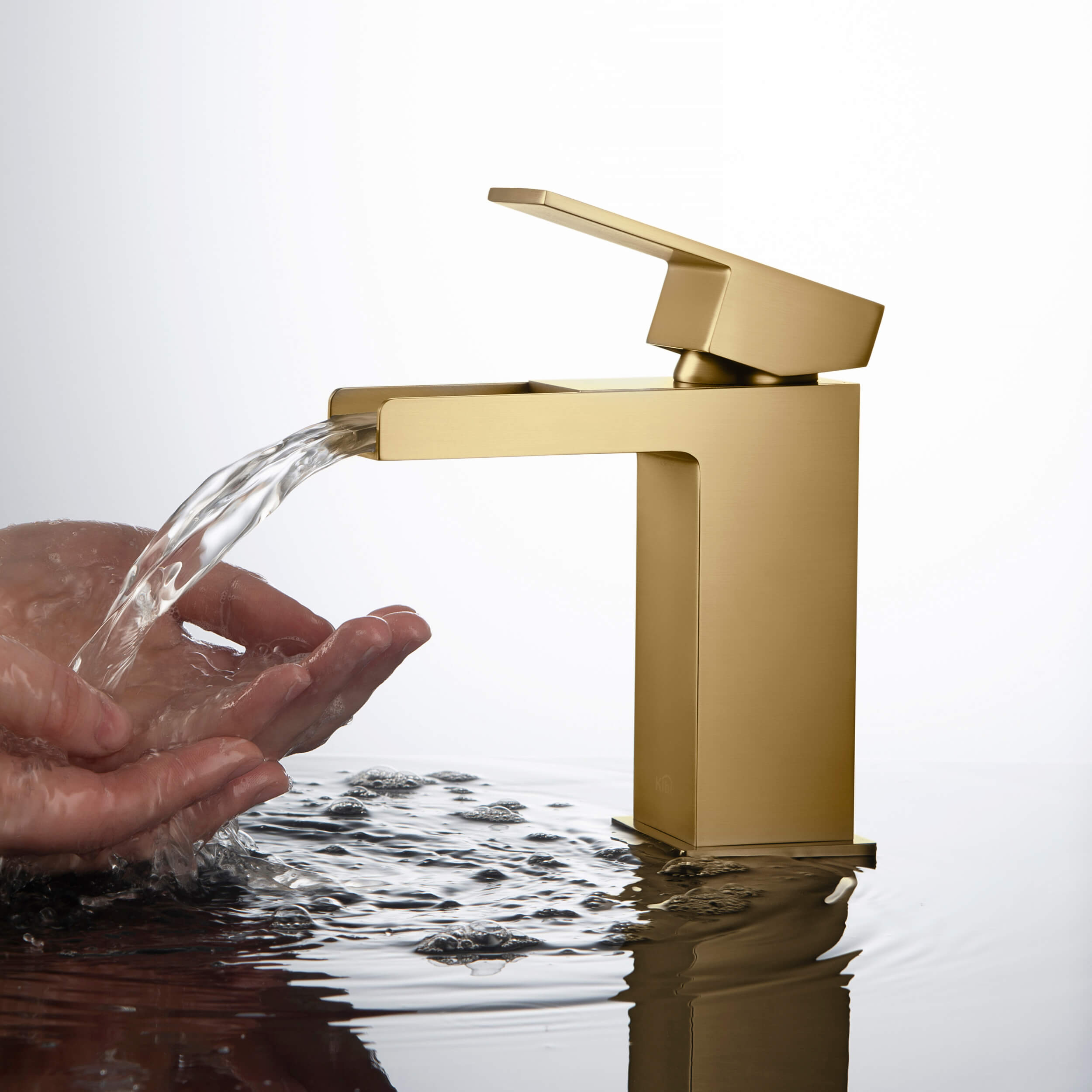 Quadra Waterfall Single Handle Bathroom Vanity Sink Faucet with Pop Up Drain - CBF-1004
