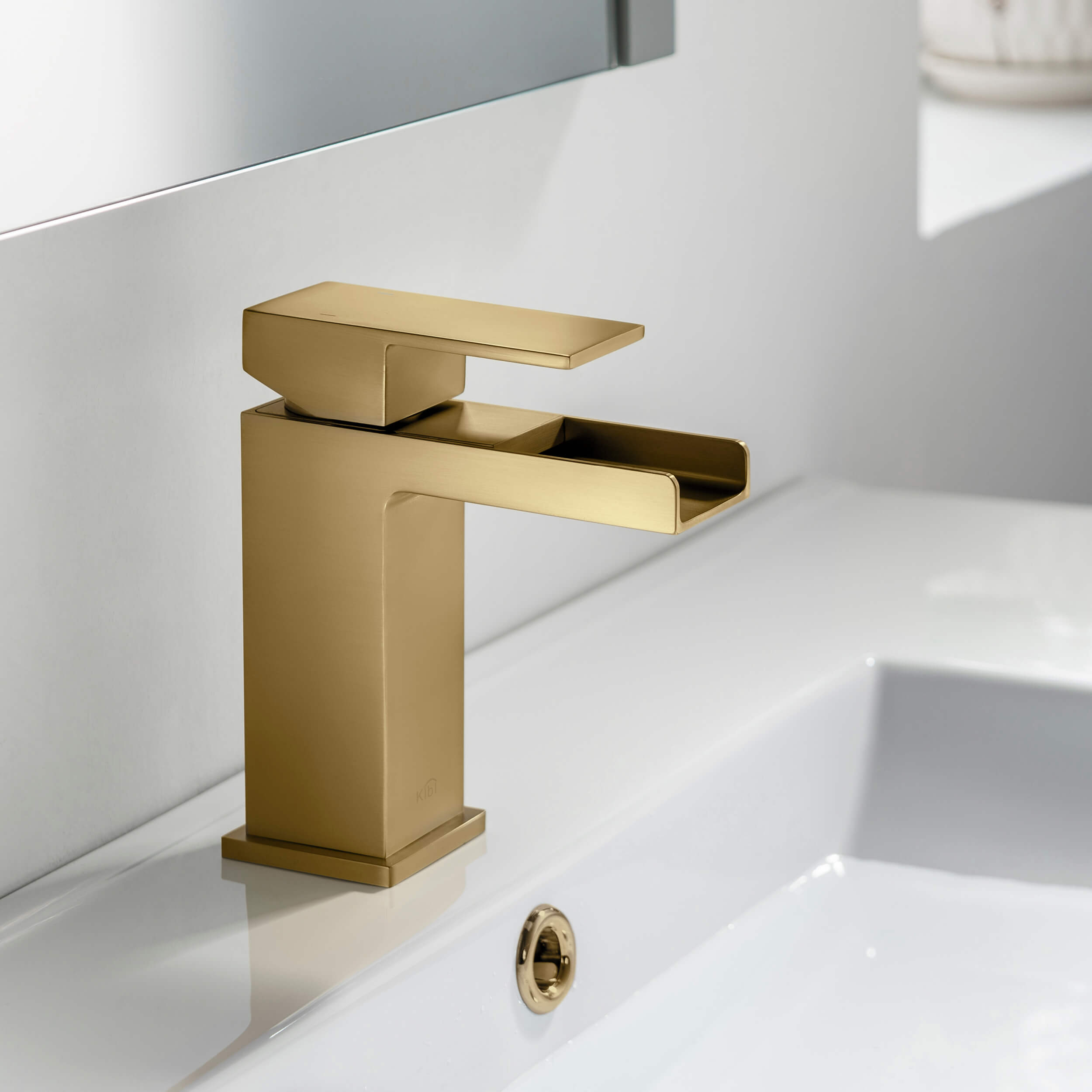 Quadra Waterfall Single Handle Bathroom Vanity Sink Faucet with Pop Up Drain - CBF-1004