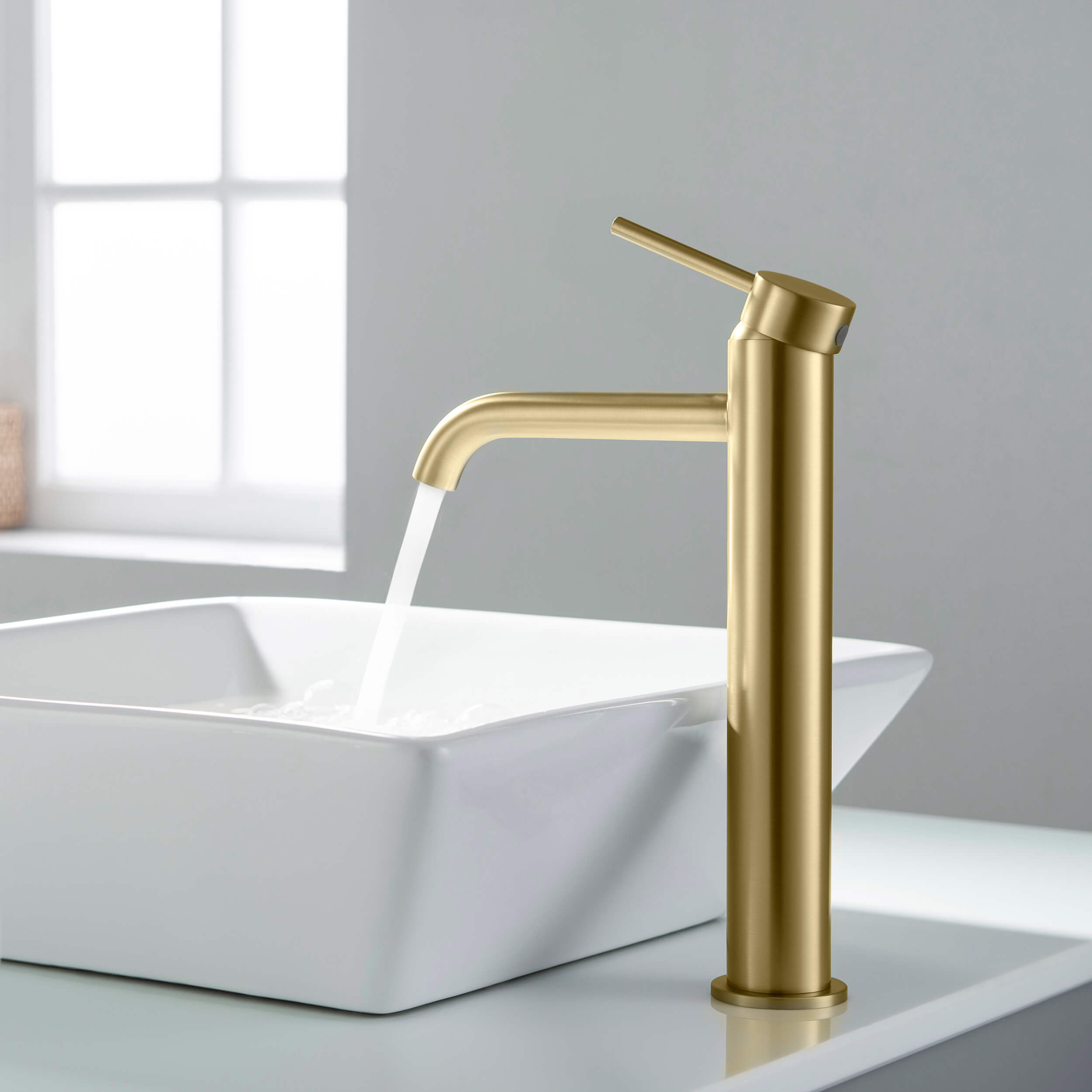 Halo Single Handle Bathroom Vessel Sink Faucet with Pop Up Drain - CBF-1009