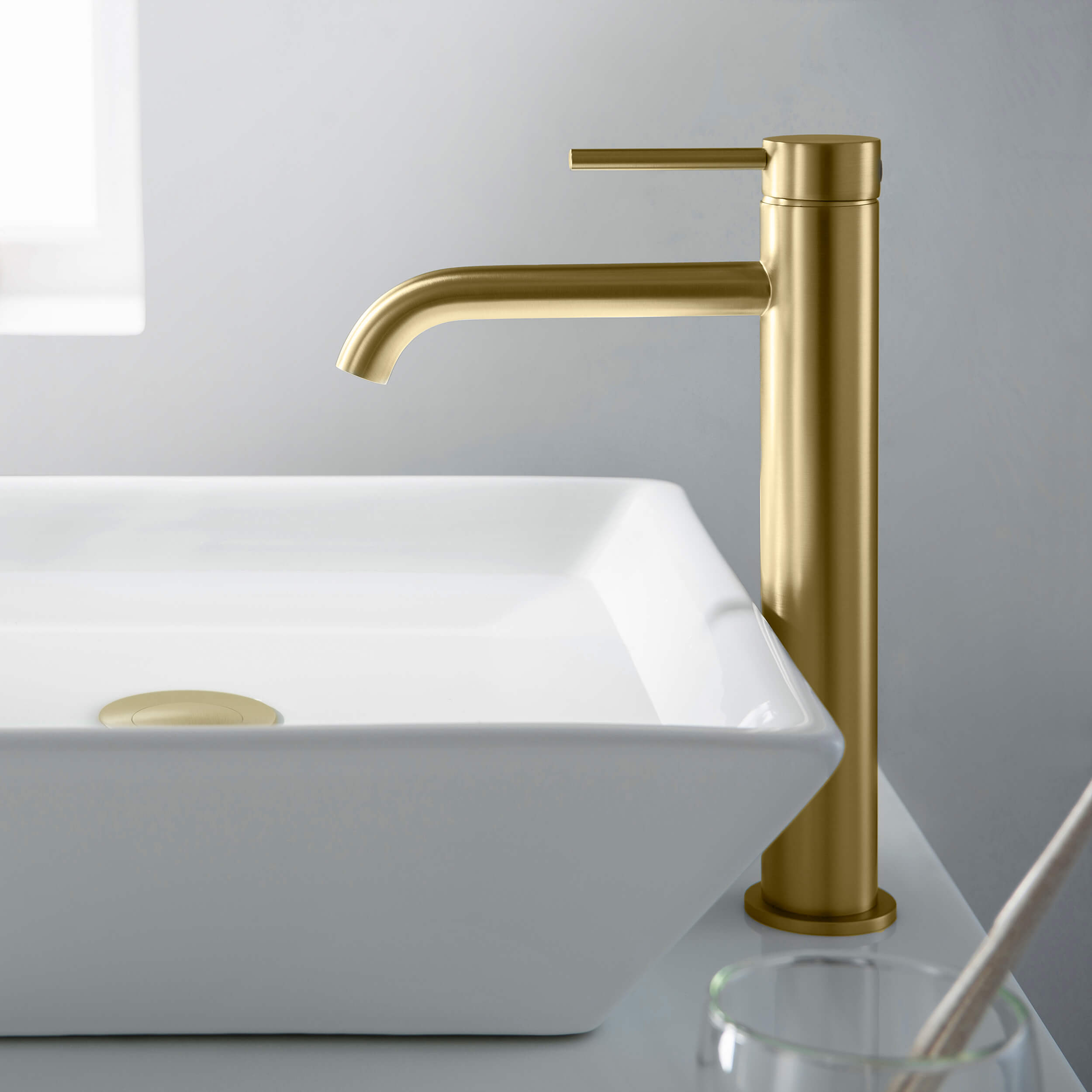 Halo Single Handle Bathroom Vessel Sink Faucet with Pop Up Drain - CBF-1009