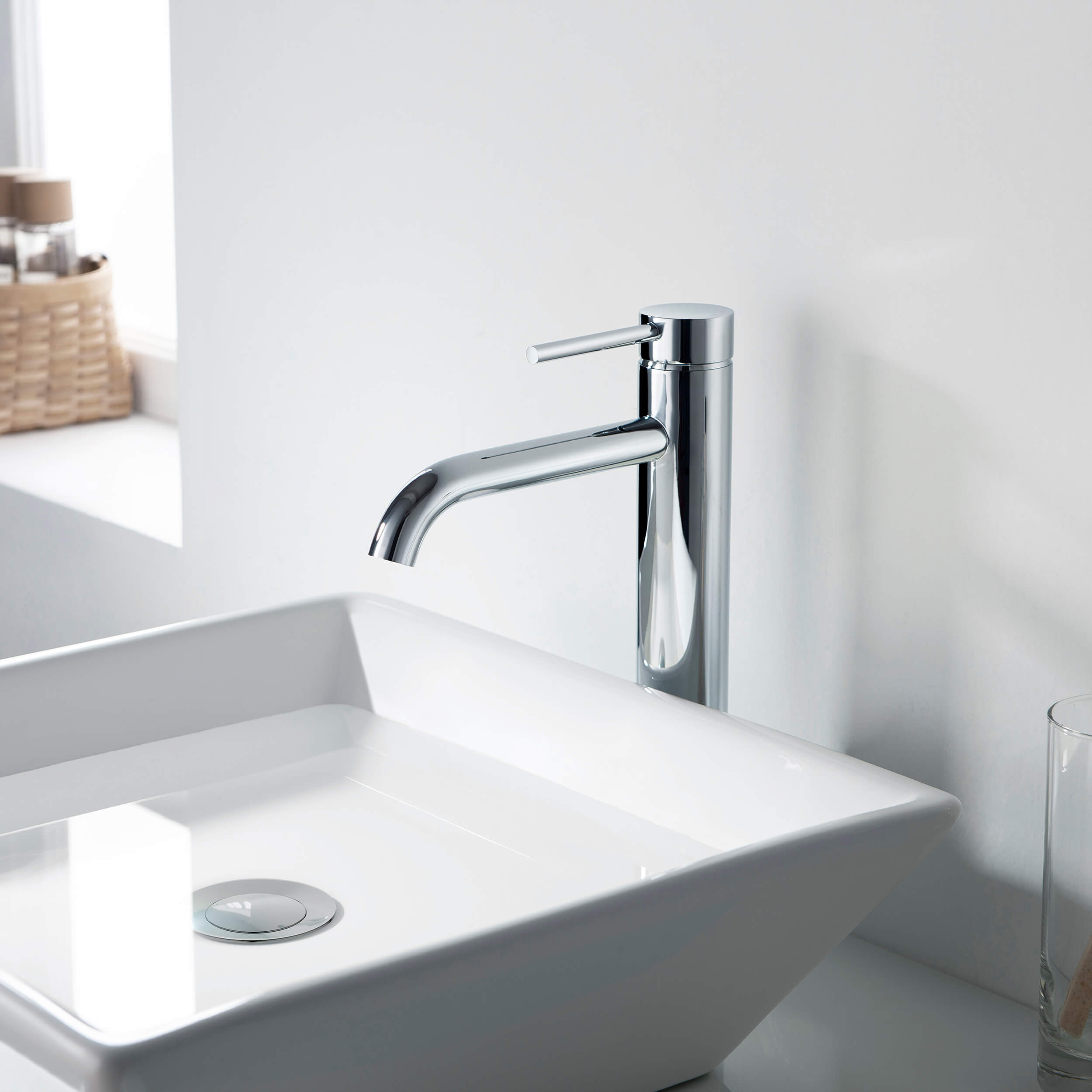 Halo Single Handle Bathroom Vessel Sink Faucet with Pop Up Drain - CBF-1009