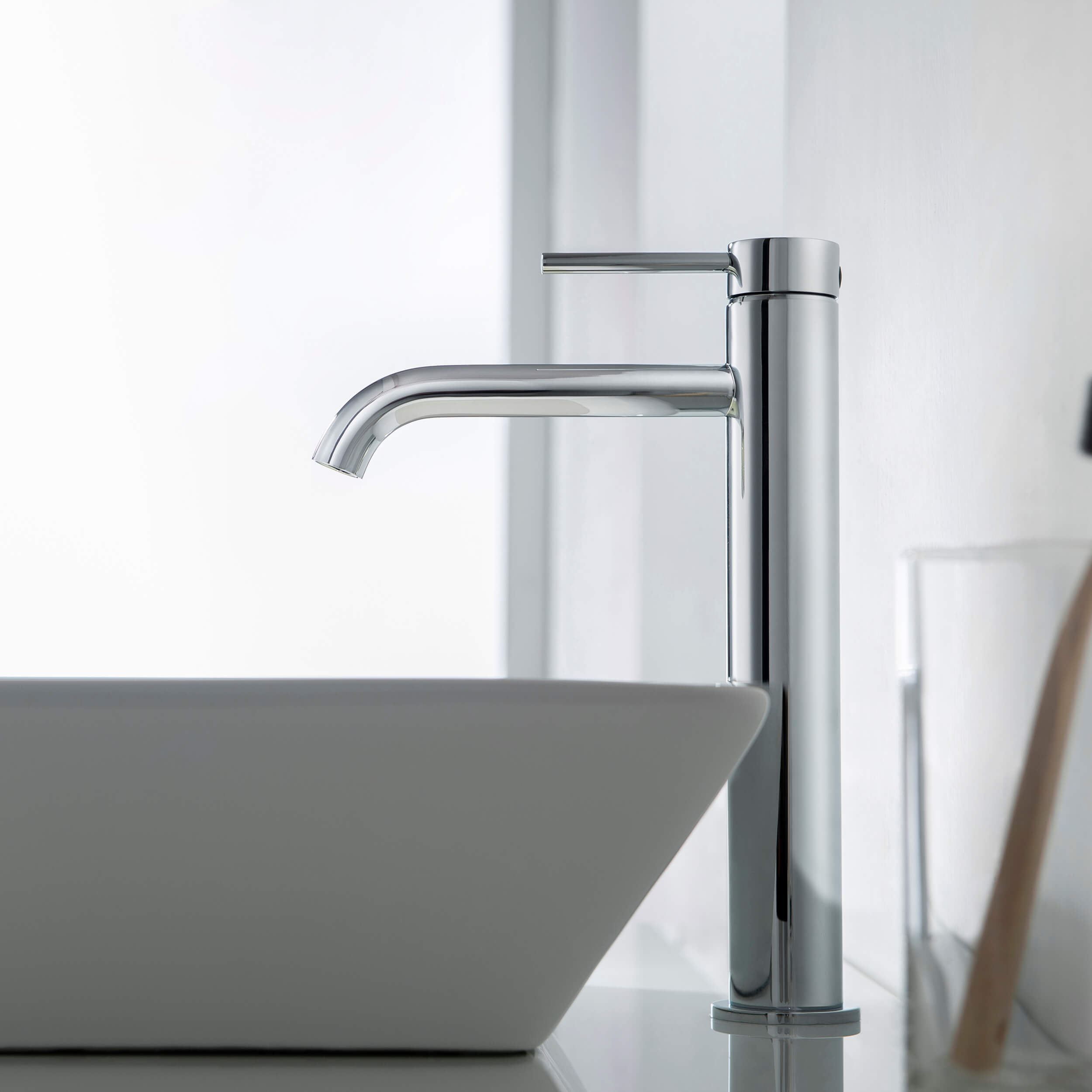 Halo Single Handle Bathroom Vessel Sink Faucet with Pop Up Drain - CBF-1009