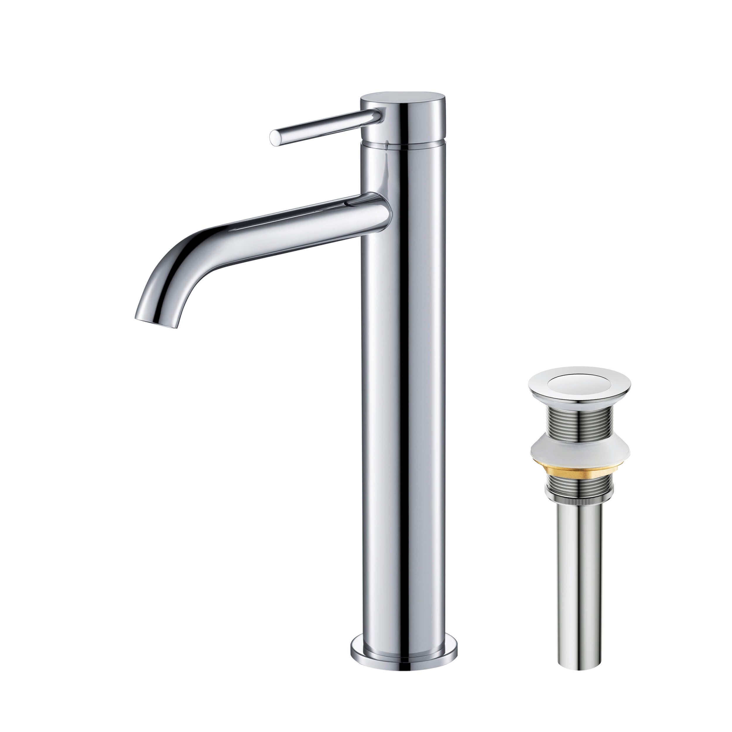 Halo Single Handle Bathroom Vessel Sink Faucet with Pop Up Drain - CBF-1009