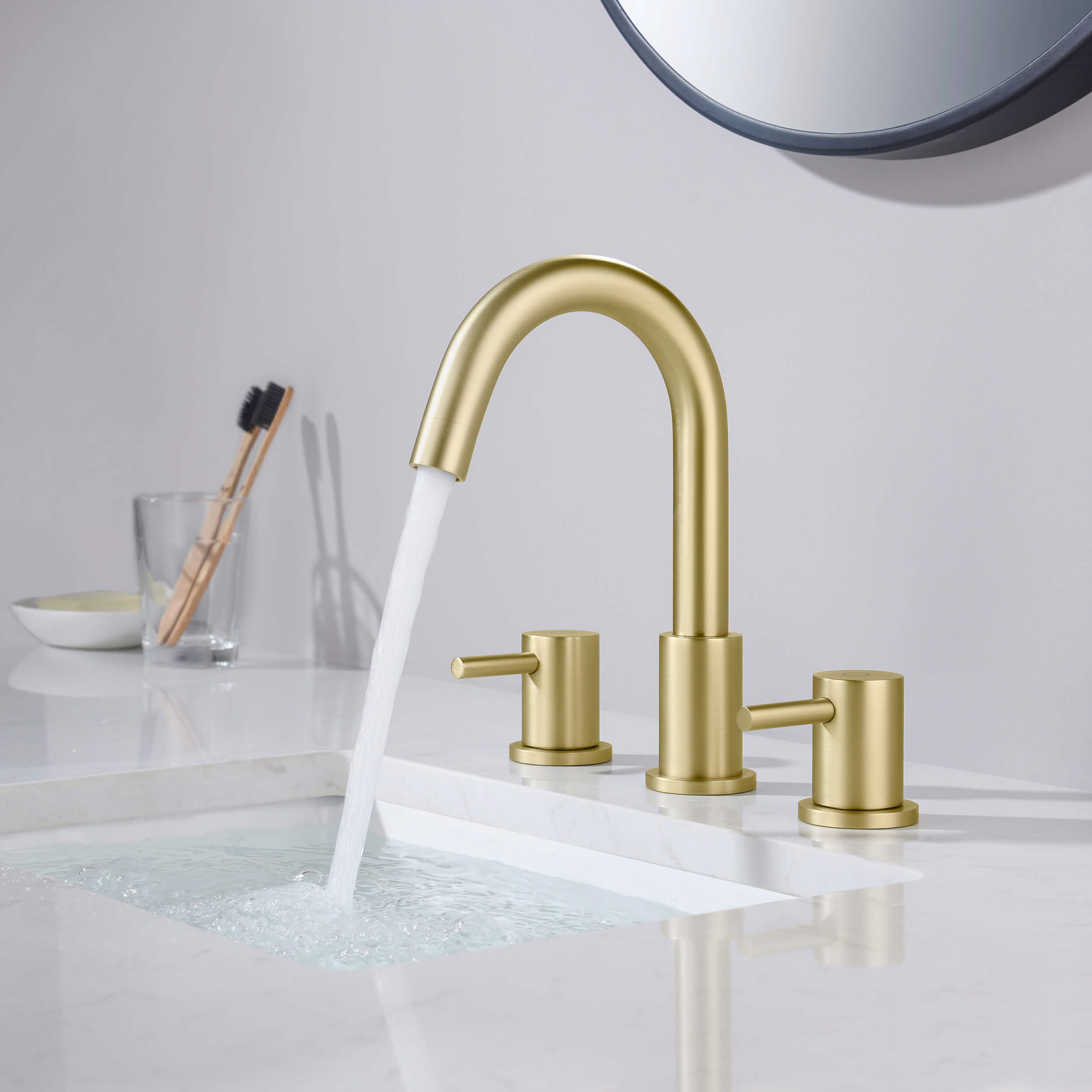 Halo 8" Widespread Bathroom Sink Faucet with Drain Assembly - CBF-1016