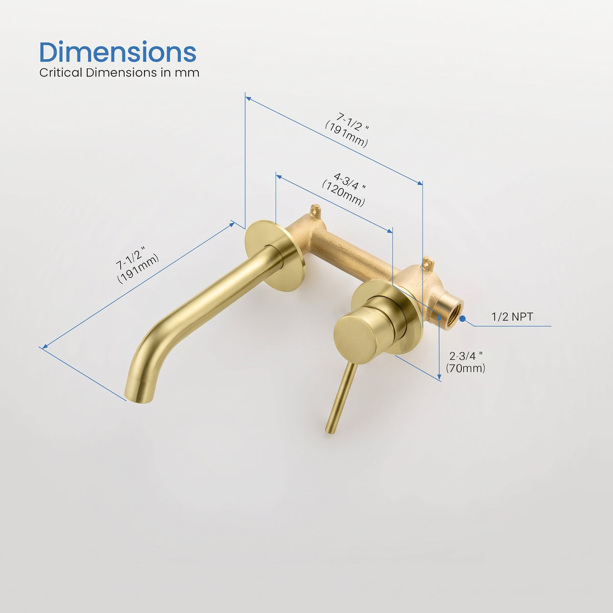 Halo Wall Mount Single Handle Bathroom Vanity Sink Faucet - CBF-1023