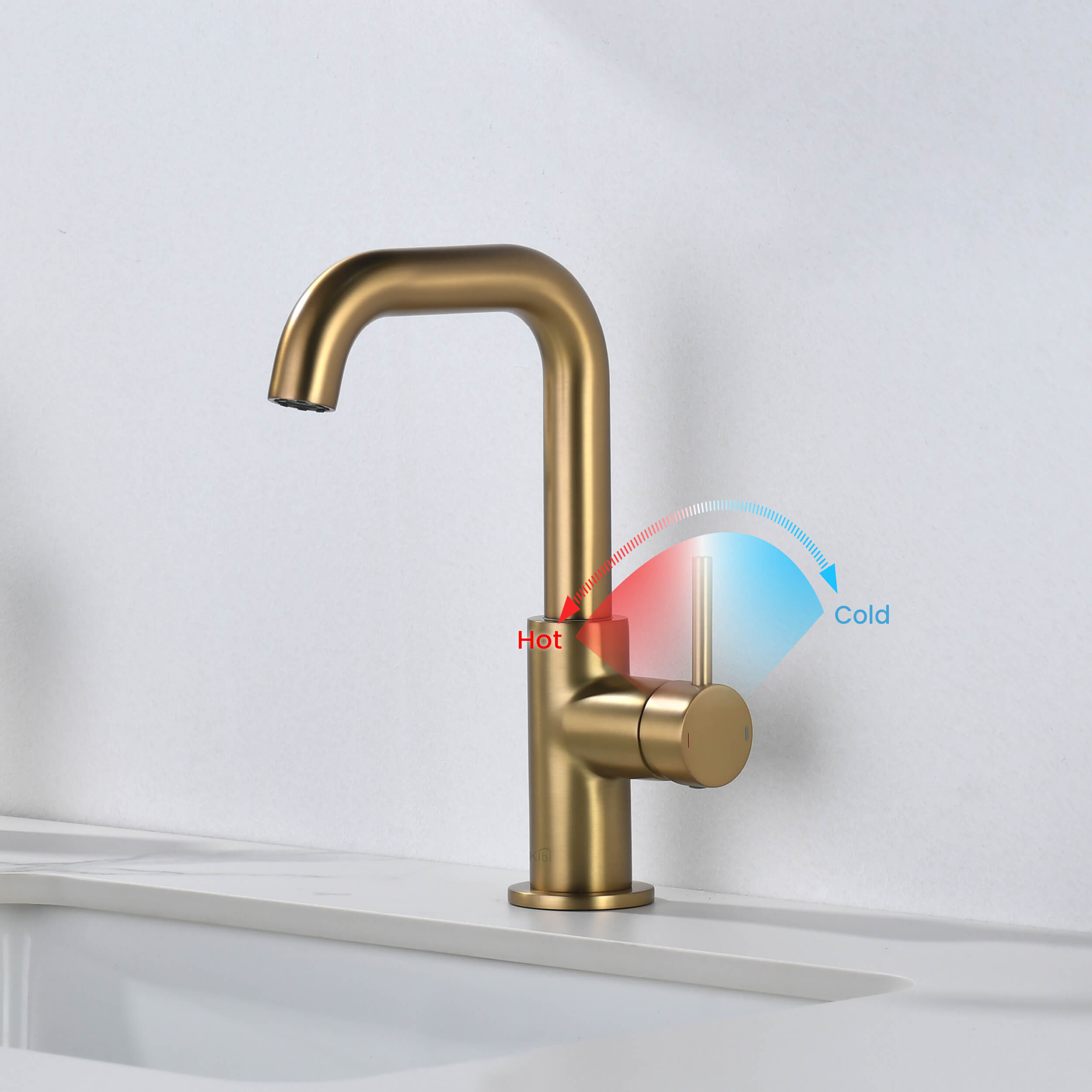 Tampa Single Handle High-Arc Bathroom Vanity Sink Faucet - CBF-1028