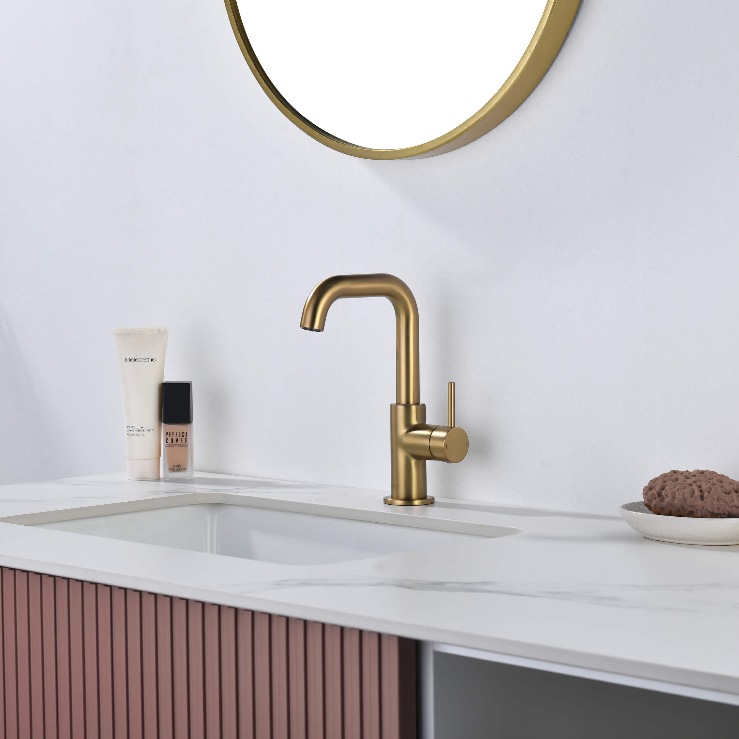 Tampa Single Handle High-Arc Bathroom Vanity Sink Faucet - CBF-1028