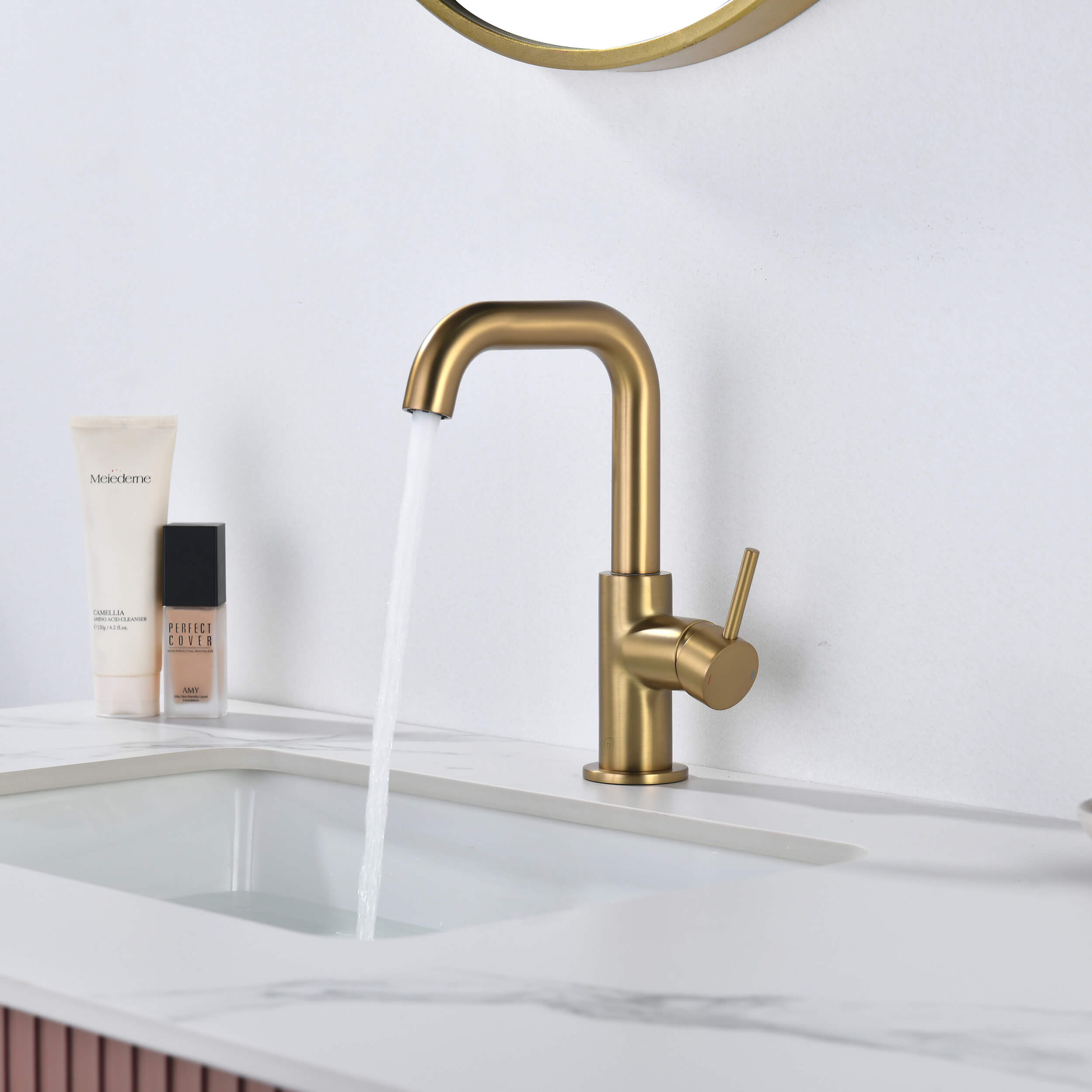 Tampa Single Handle High-Arc Bathroom Vanity Sink Faucet - CBF-1028