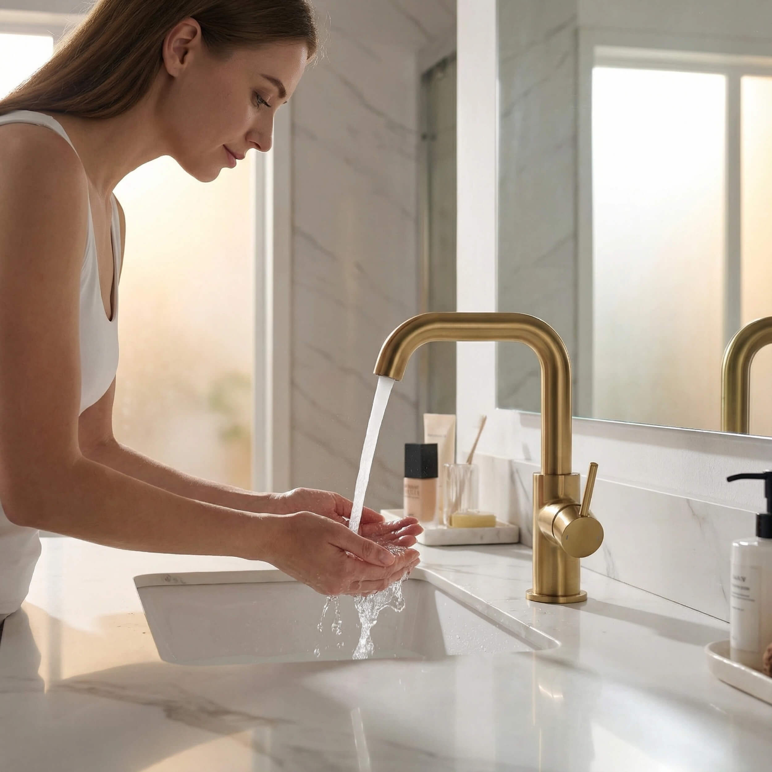 Tampa Single Handle High-Arc Bathroom Vanity Sink Faucet - CBF-1028