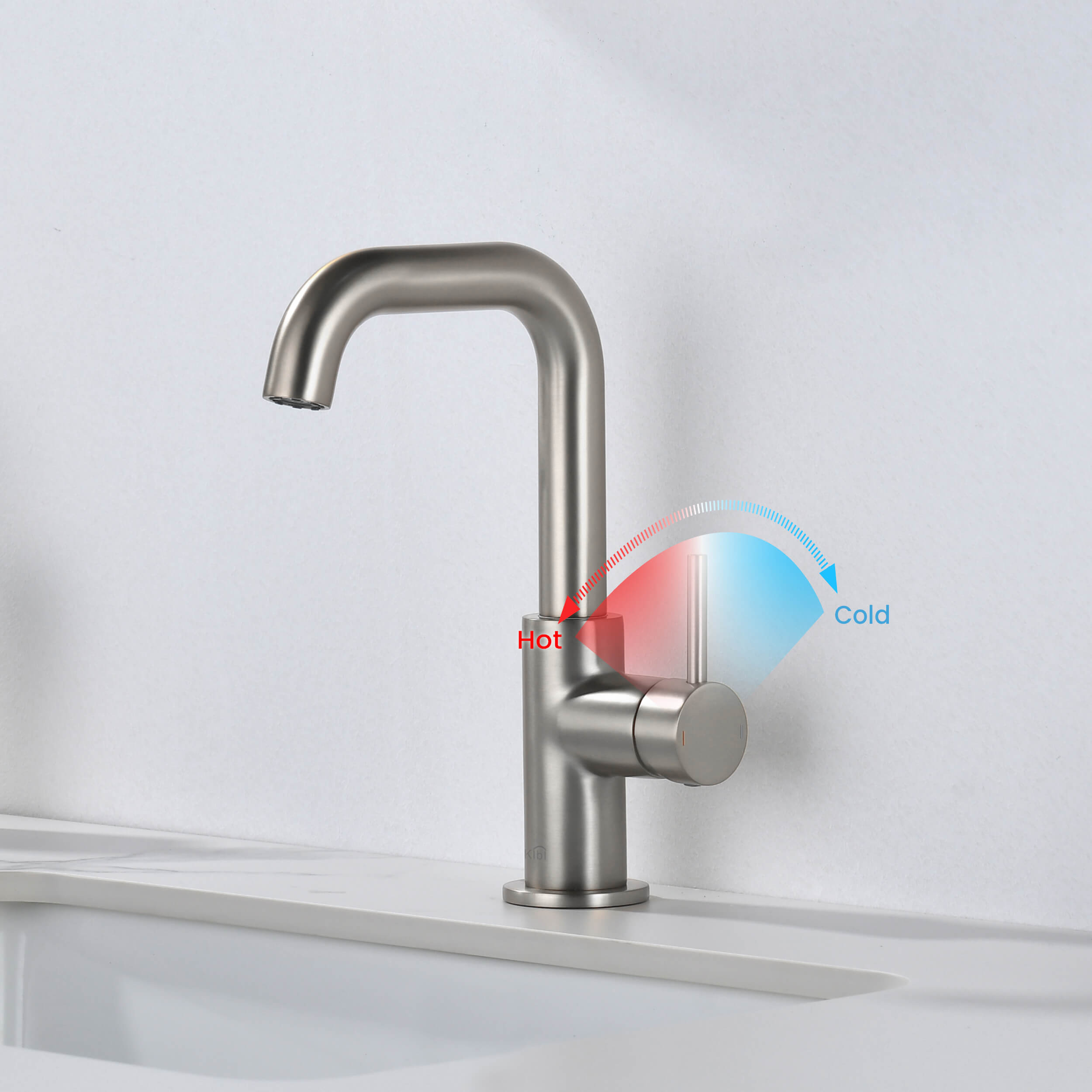 Tampa Single Handle High-Arc Bathroom Vanity Sink Faucet - CBF-1028