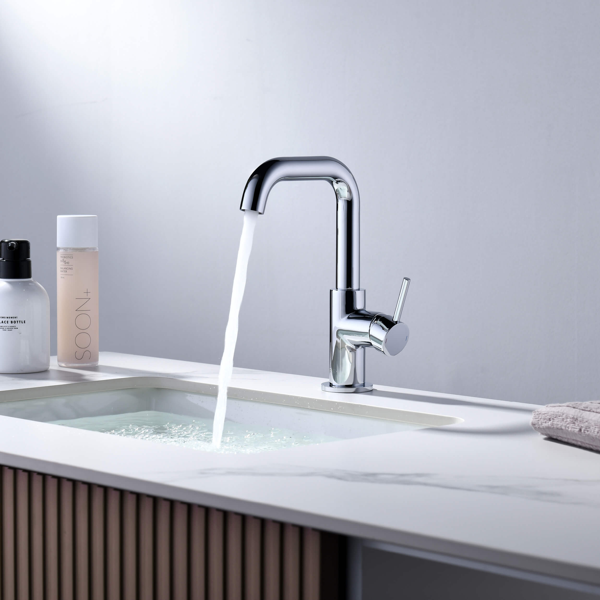 Tampa Single Handle High-Arc Bathroom Vanity Sink Faucet - CBF-1028