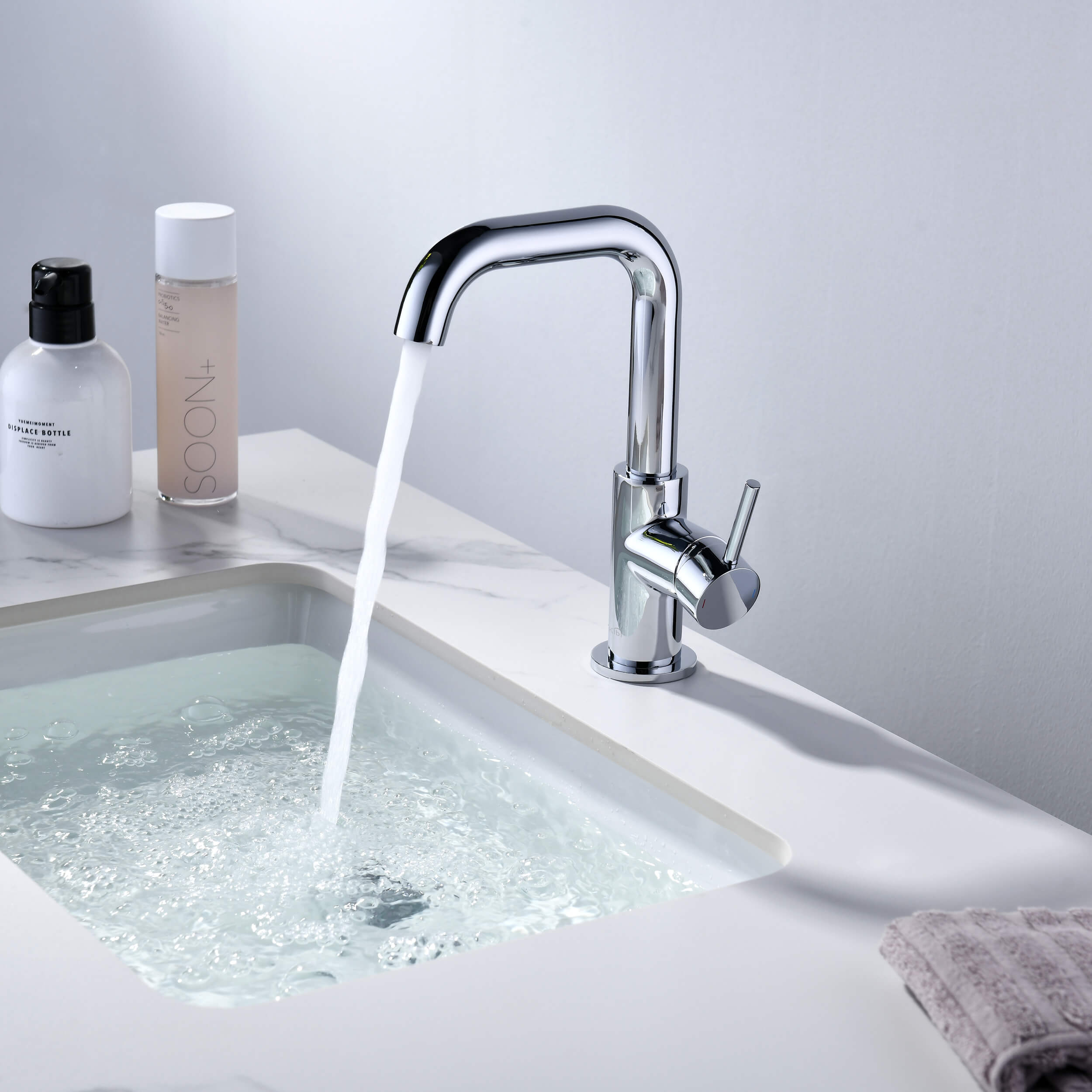 Tampa Single Handle High-Arc Bathroom Vanity Sink Faucet - CBF-1028