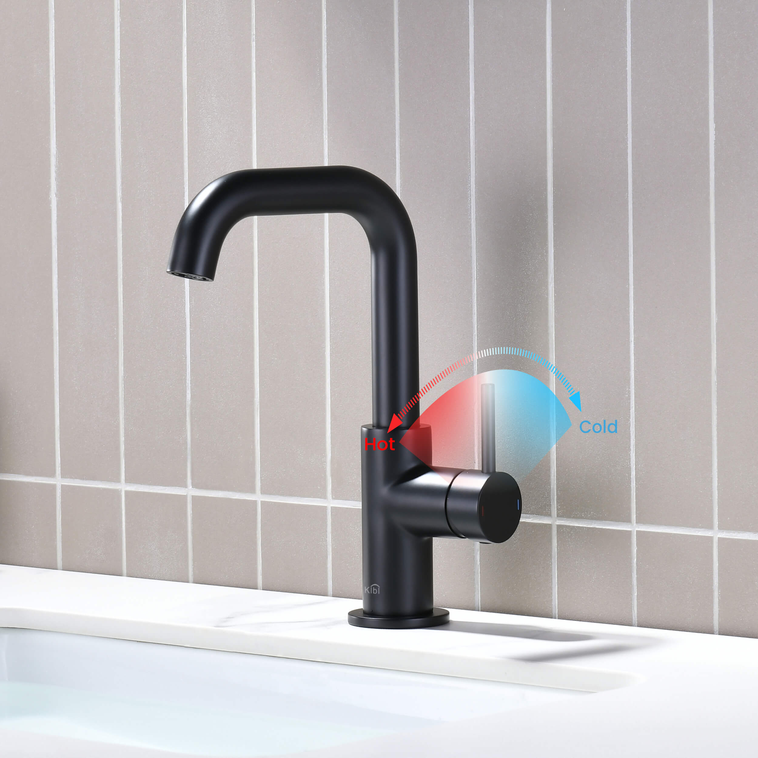 Tampa Single Handle High-Arc Bathroom Vanity Sink Faucet - CBF-1028