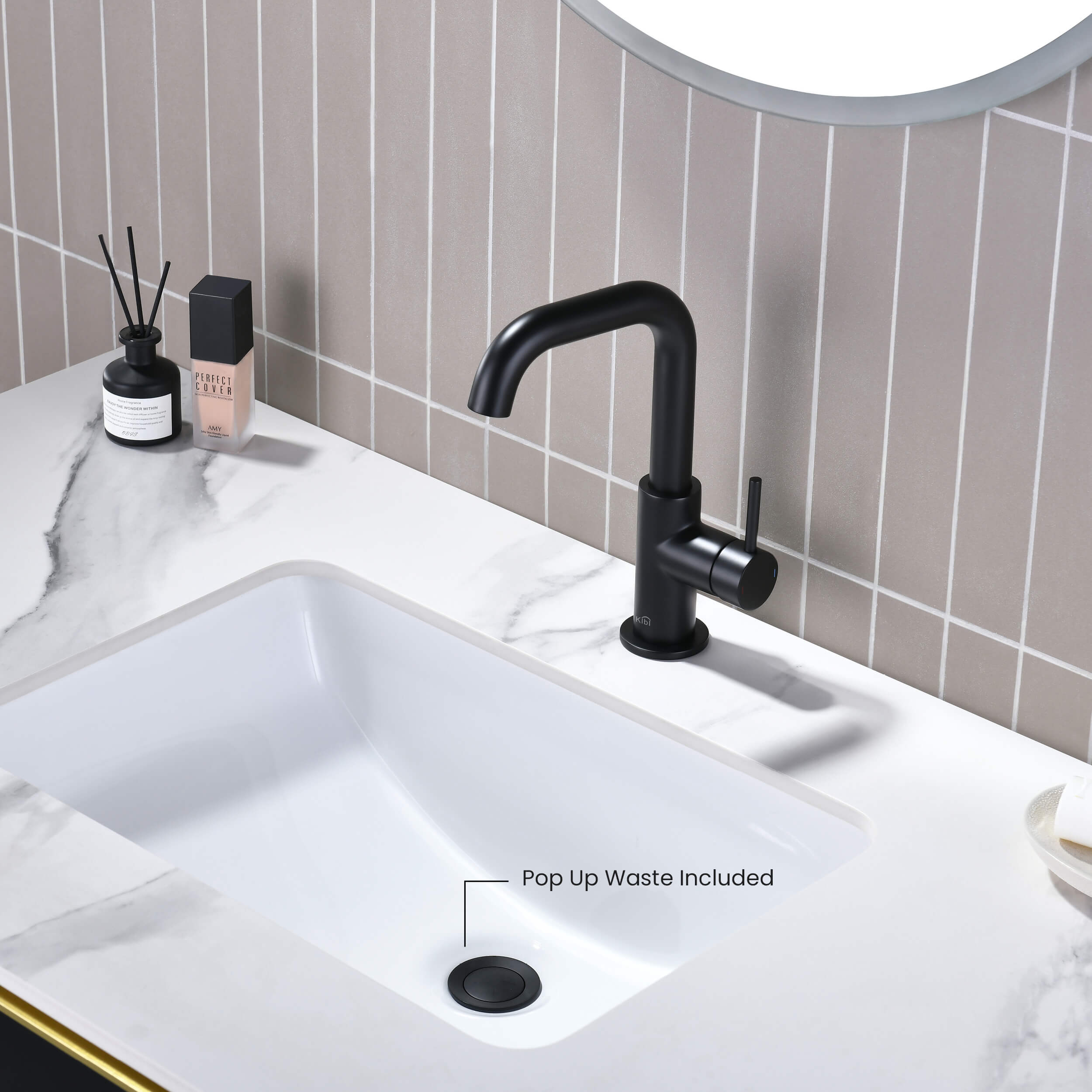Tampa Single Handle High-Arc Bathroom Vanity Sink Faucet - CBF-1028