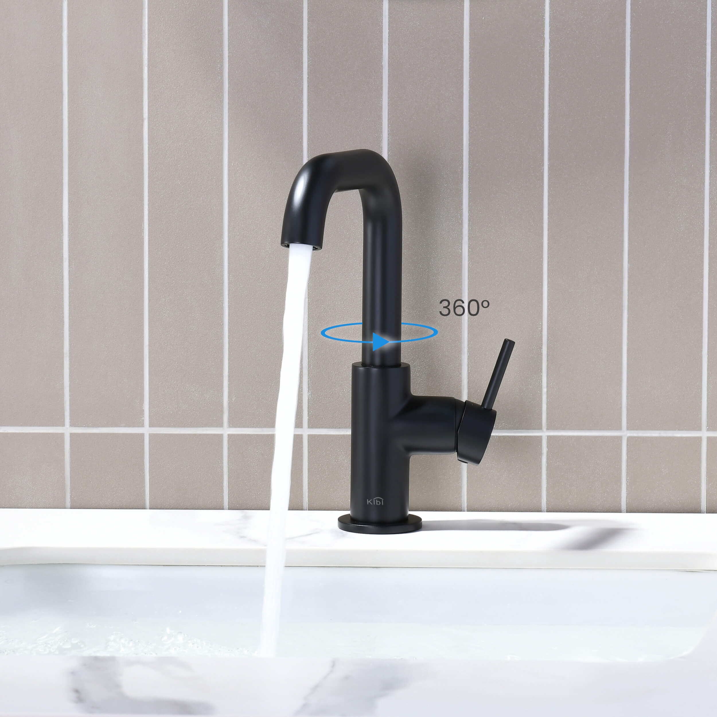 Tampa Single Handle High-Arc Bathroom Vanity Sink Faucet - CBF-1028