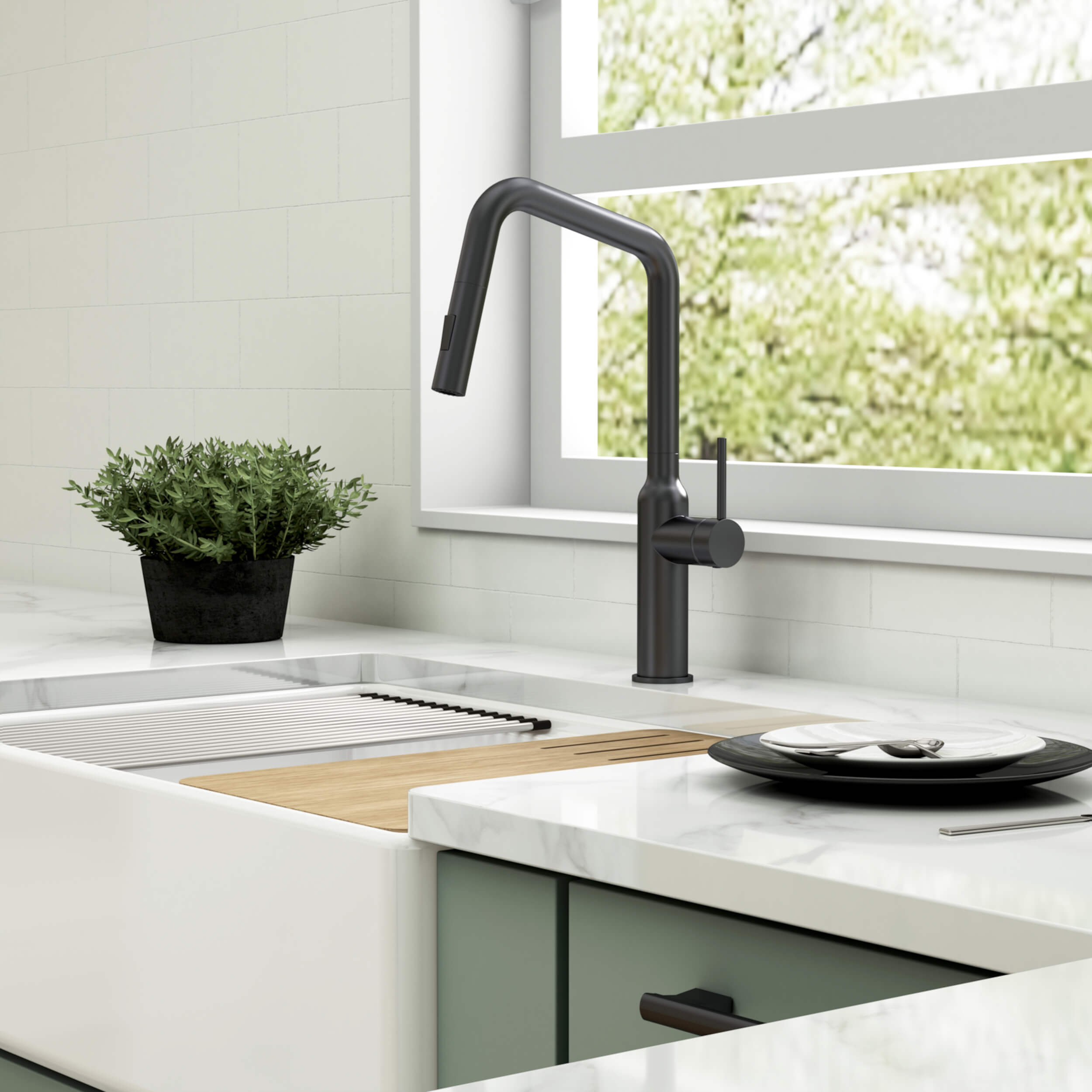 Tampa Single Handle Pull Down Kitchen Sink Faucet - CKF-2007