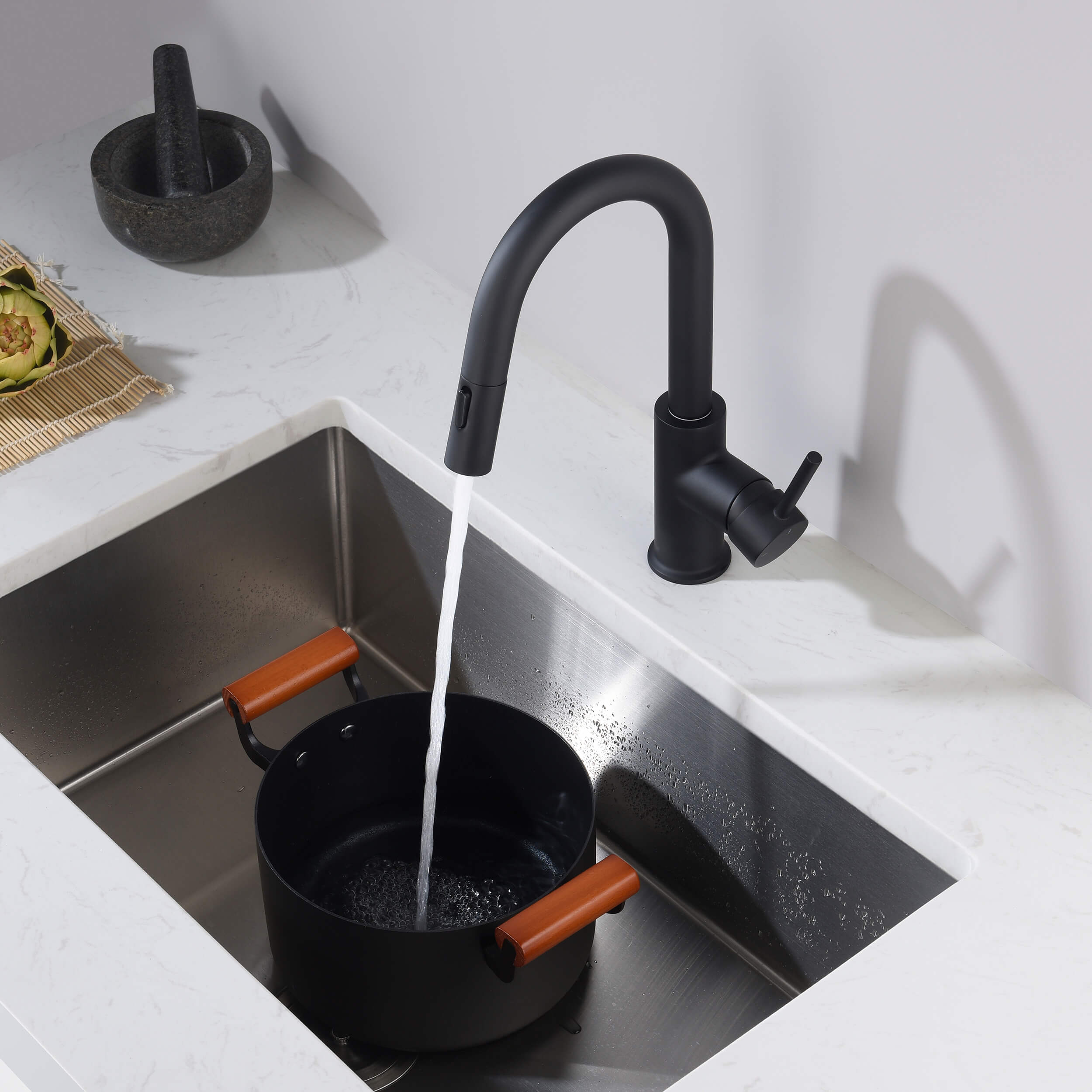 Halo Single Handle Pull Down Kitchen & Bar Sink Faucet - CKF-2011