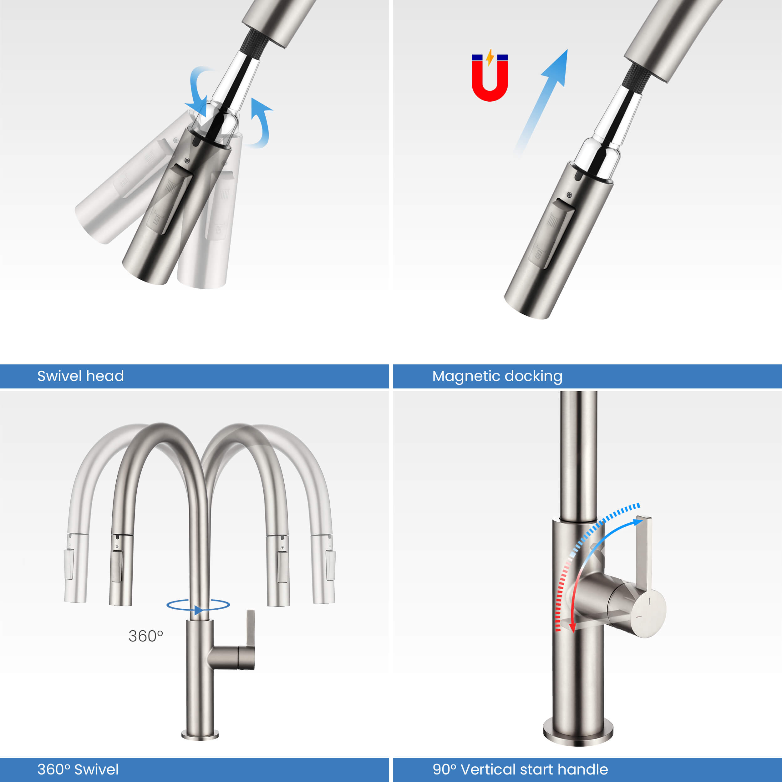 Neo Single Handle Pull Down Kitchen Faucet - CKF-2019