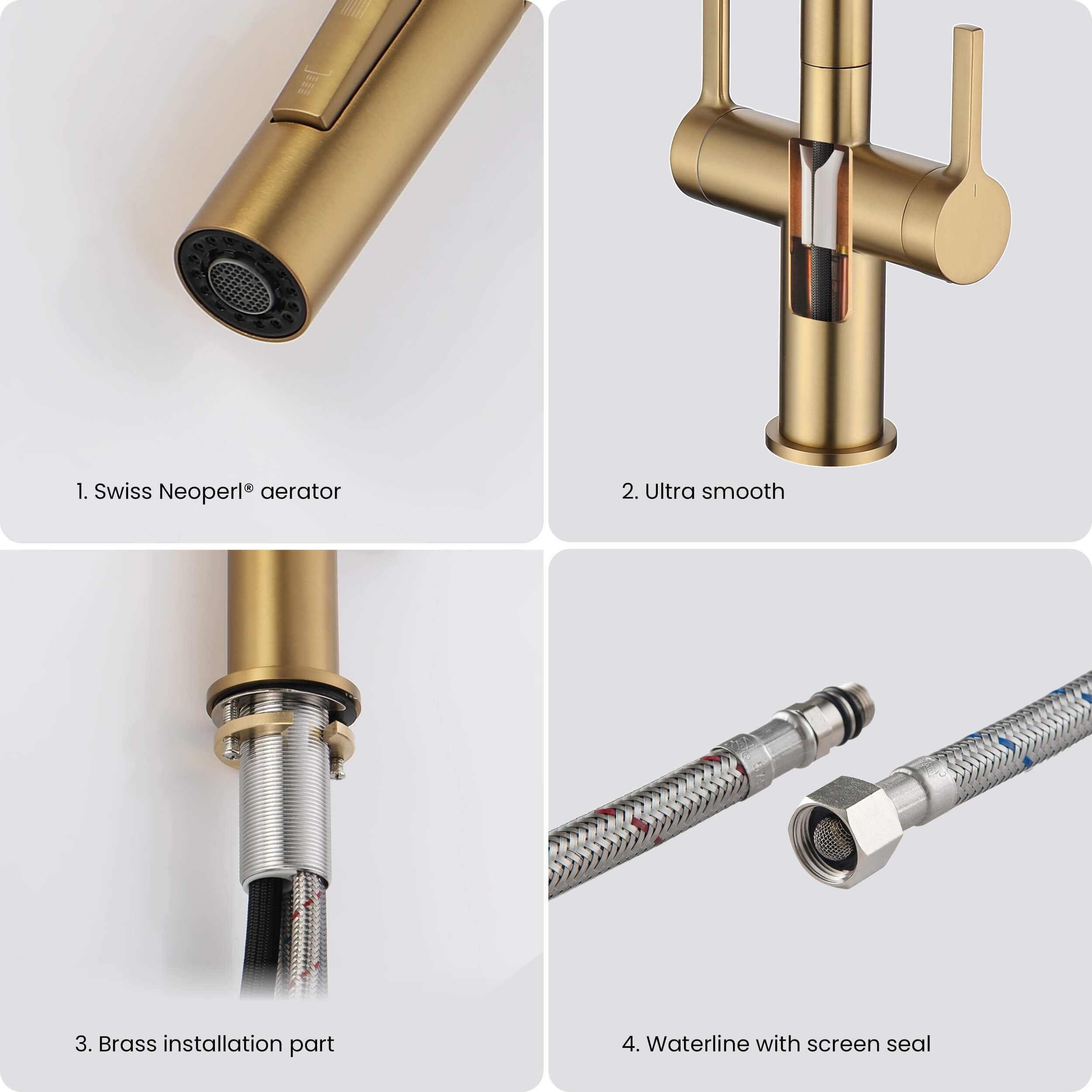 Neo Single Hole Two Handle Pull Down Kitchen Faucet - CKF-2020