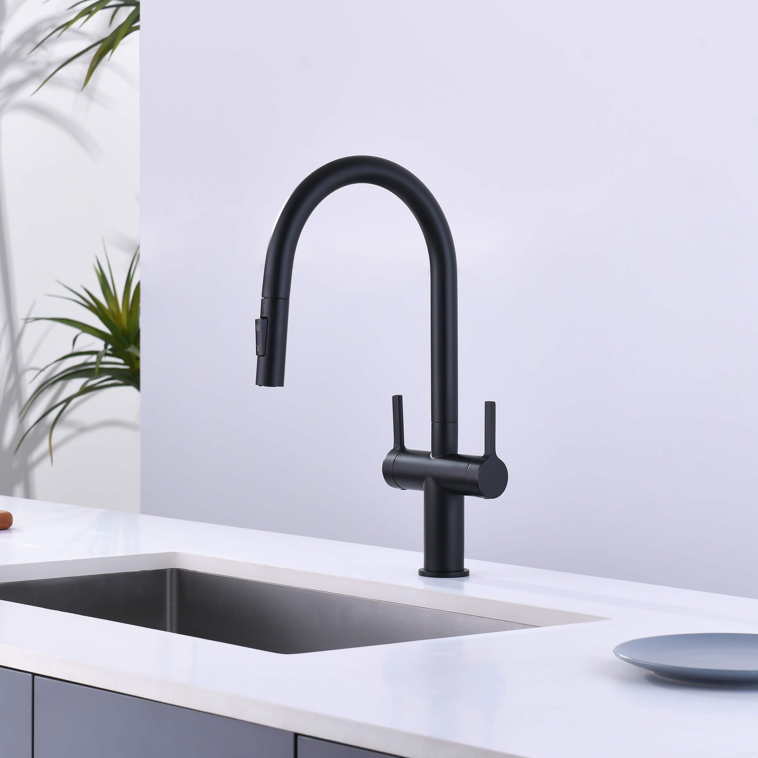 Neo Single Hole Two Handle Pull Down Kitchen Faucet - CKF-2020