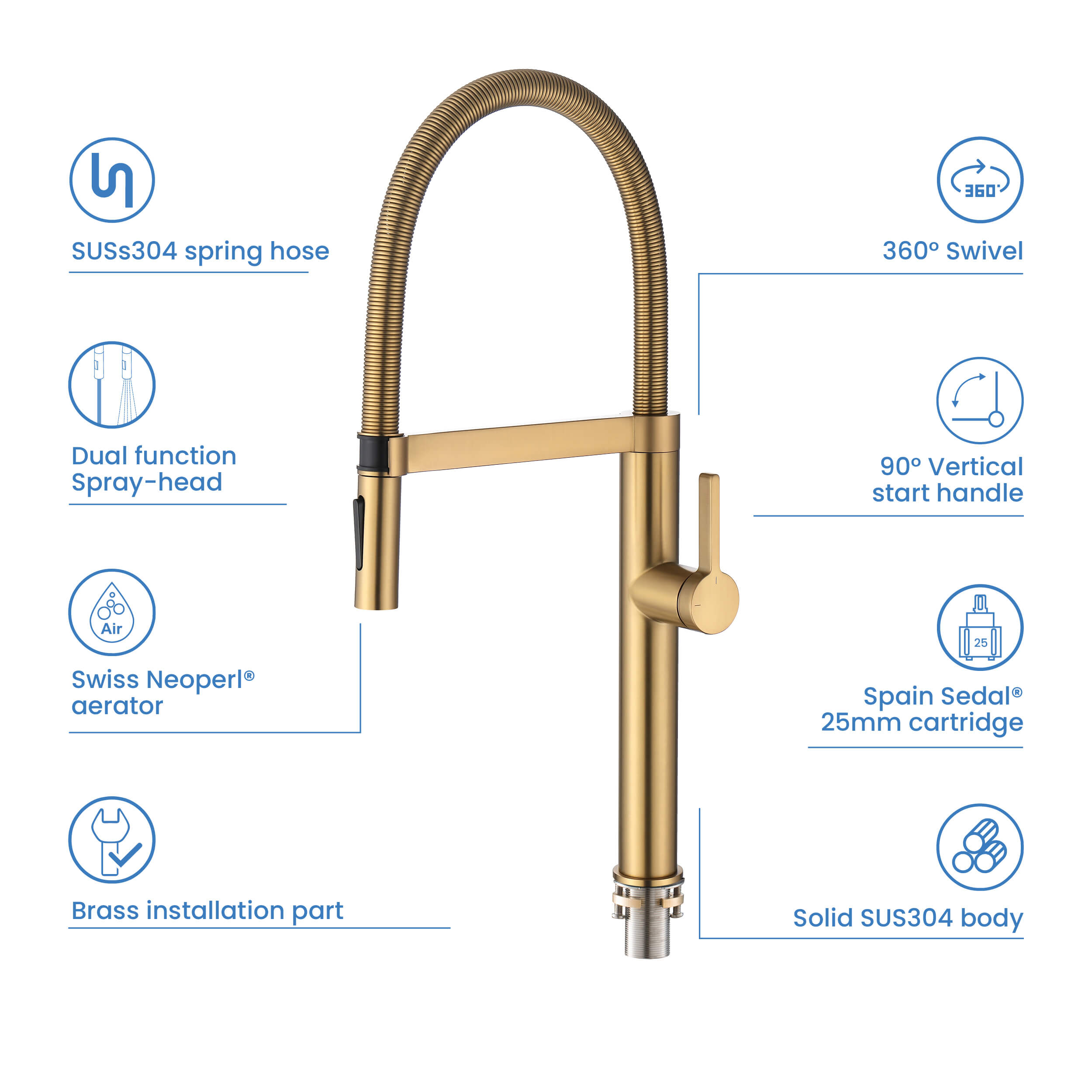 Neo Pro-style Single Handle Kitchen Faucet - CKF-2021
