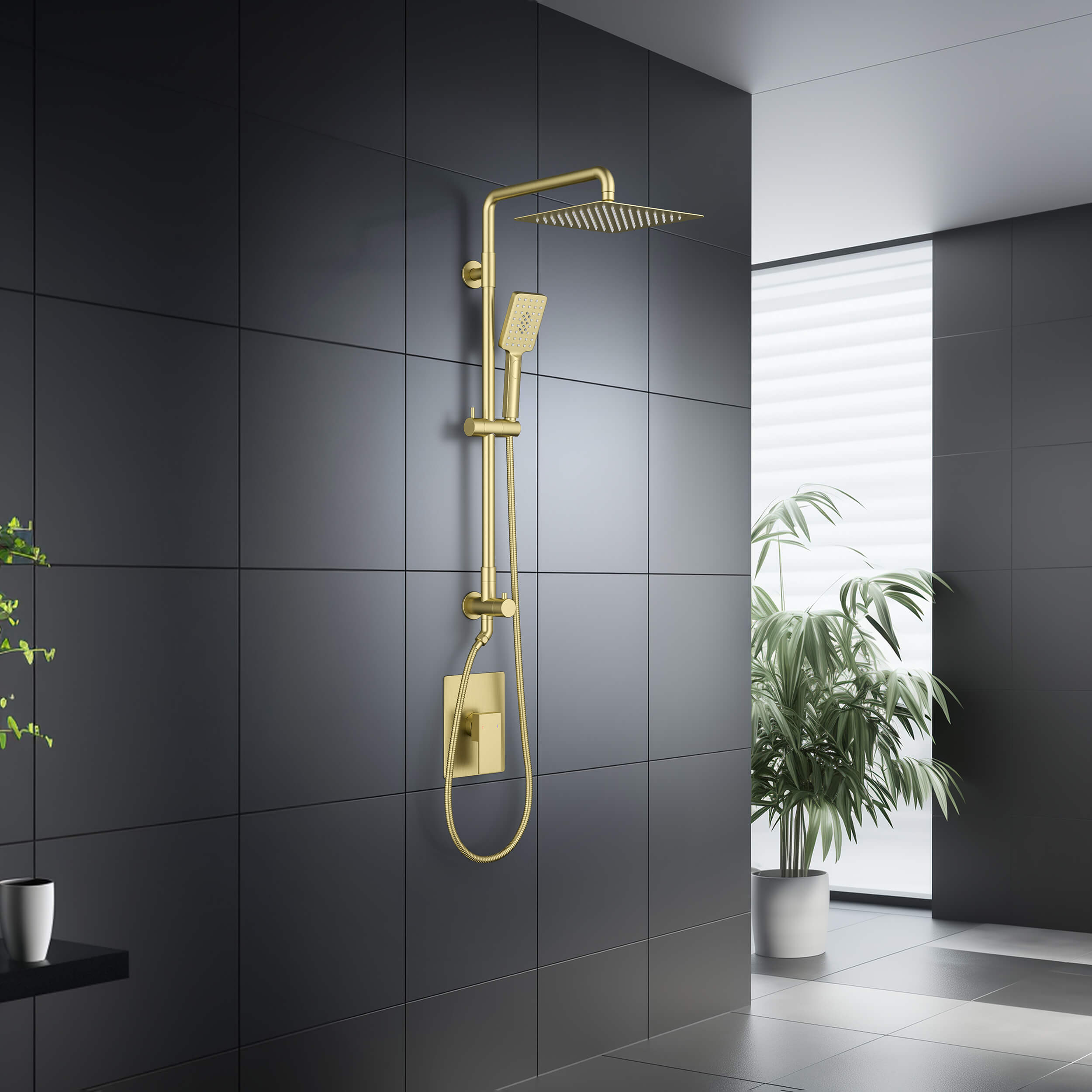 Quadra Pressure Balanced 2-Function Wall Mount Shower Column with Rough In Valve - CSC-4104