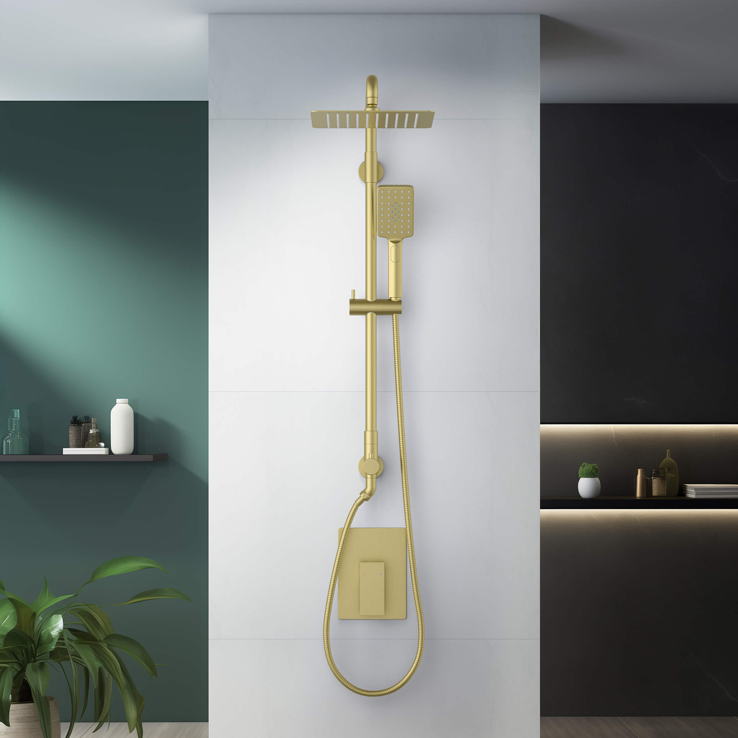 Quadra Pressure Balanced 2-Function Wall Mount Shower Column with Rough In Valve - CSC-4104