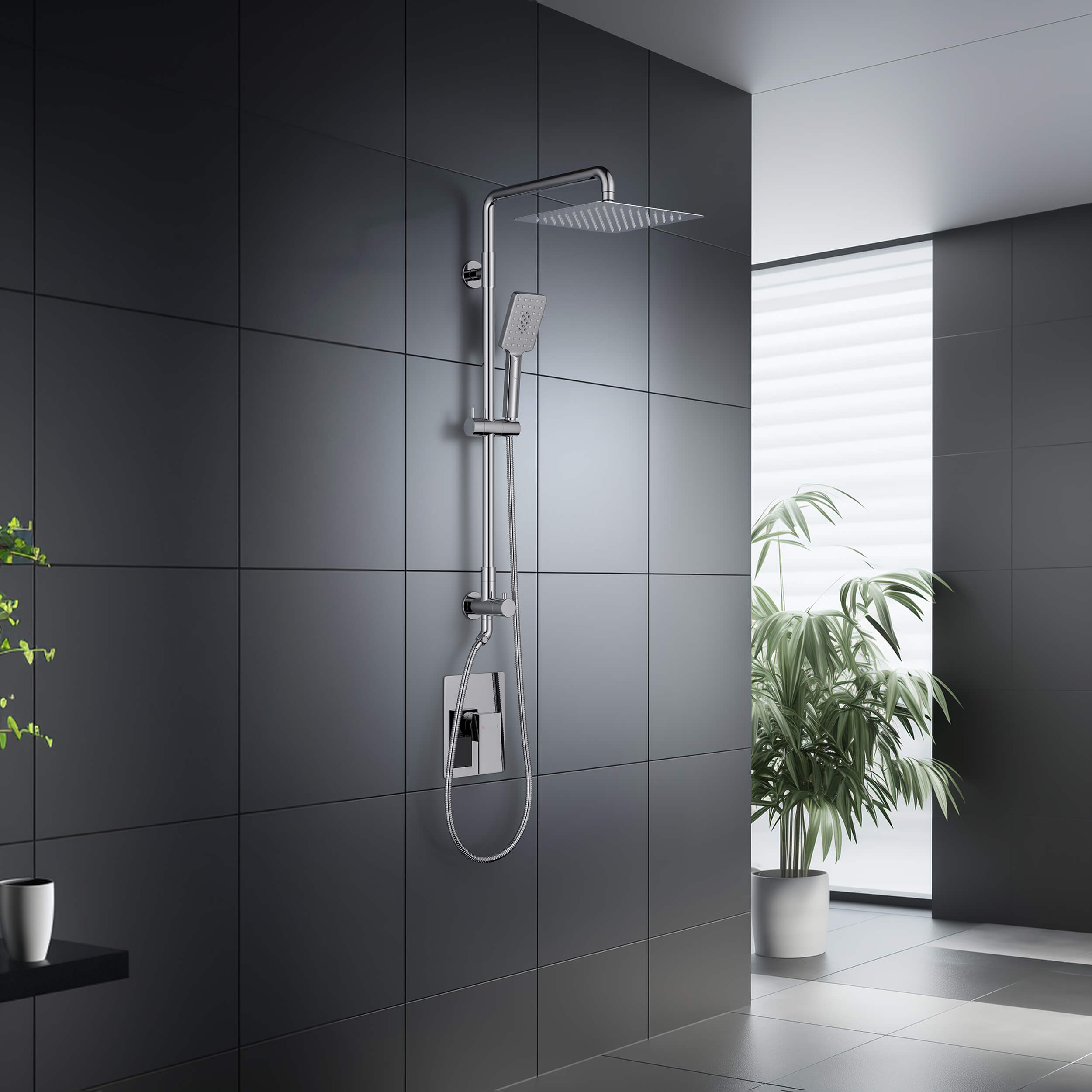 Quadra Pressure Balanced 2-Function Wall Mount Shower Column with Rough In Valve - CSC-4104